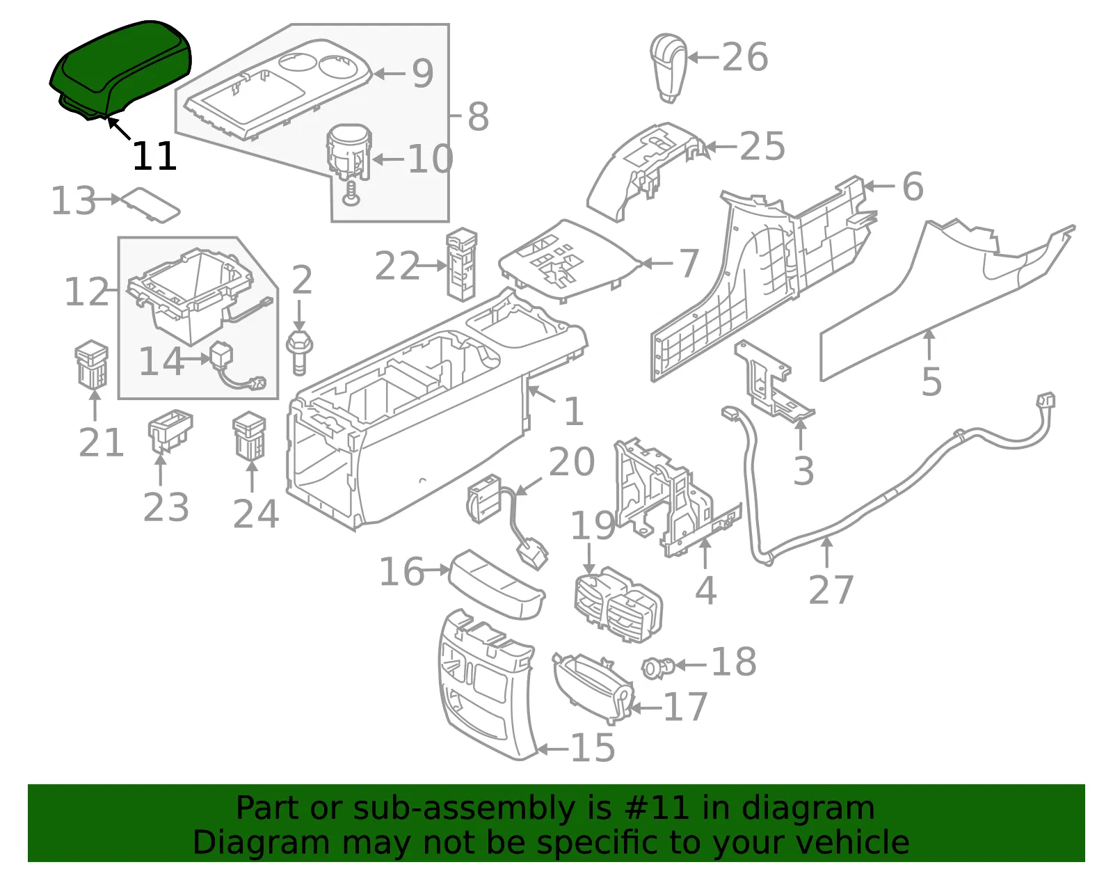 Armrest - Kia (84660-3F005ACU) - view 2
