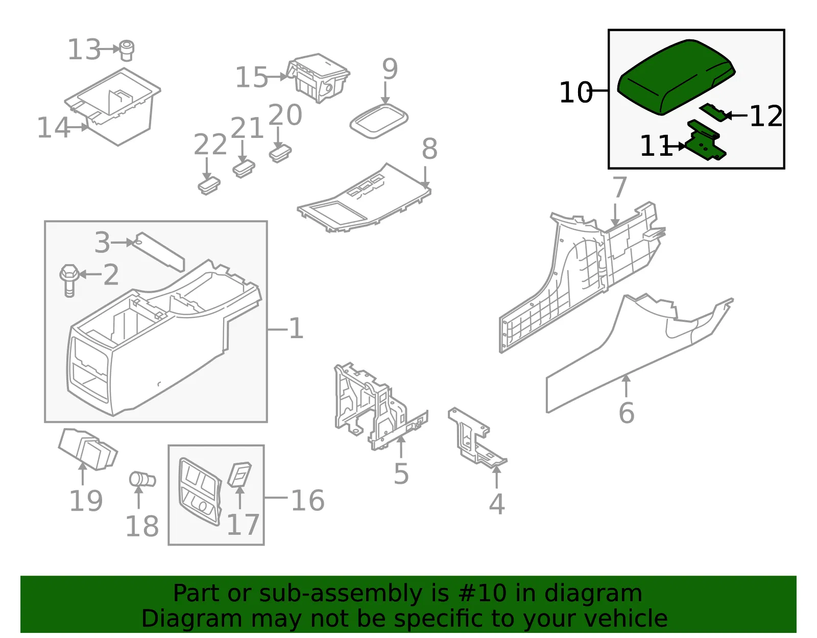 Armrest - Kia (84660-3F100N2) - view 2