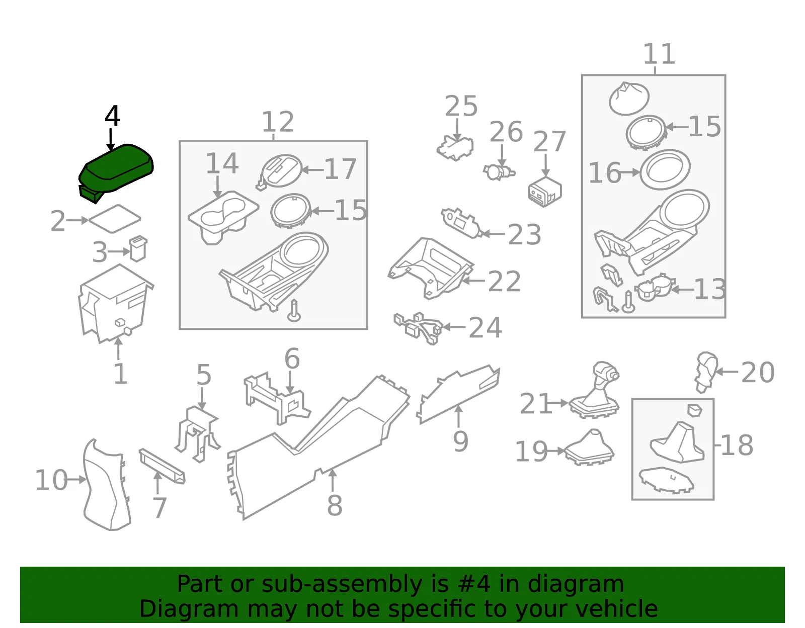 Armrest - Kia (84660-3W000AN6) - view 2