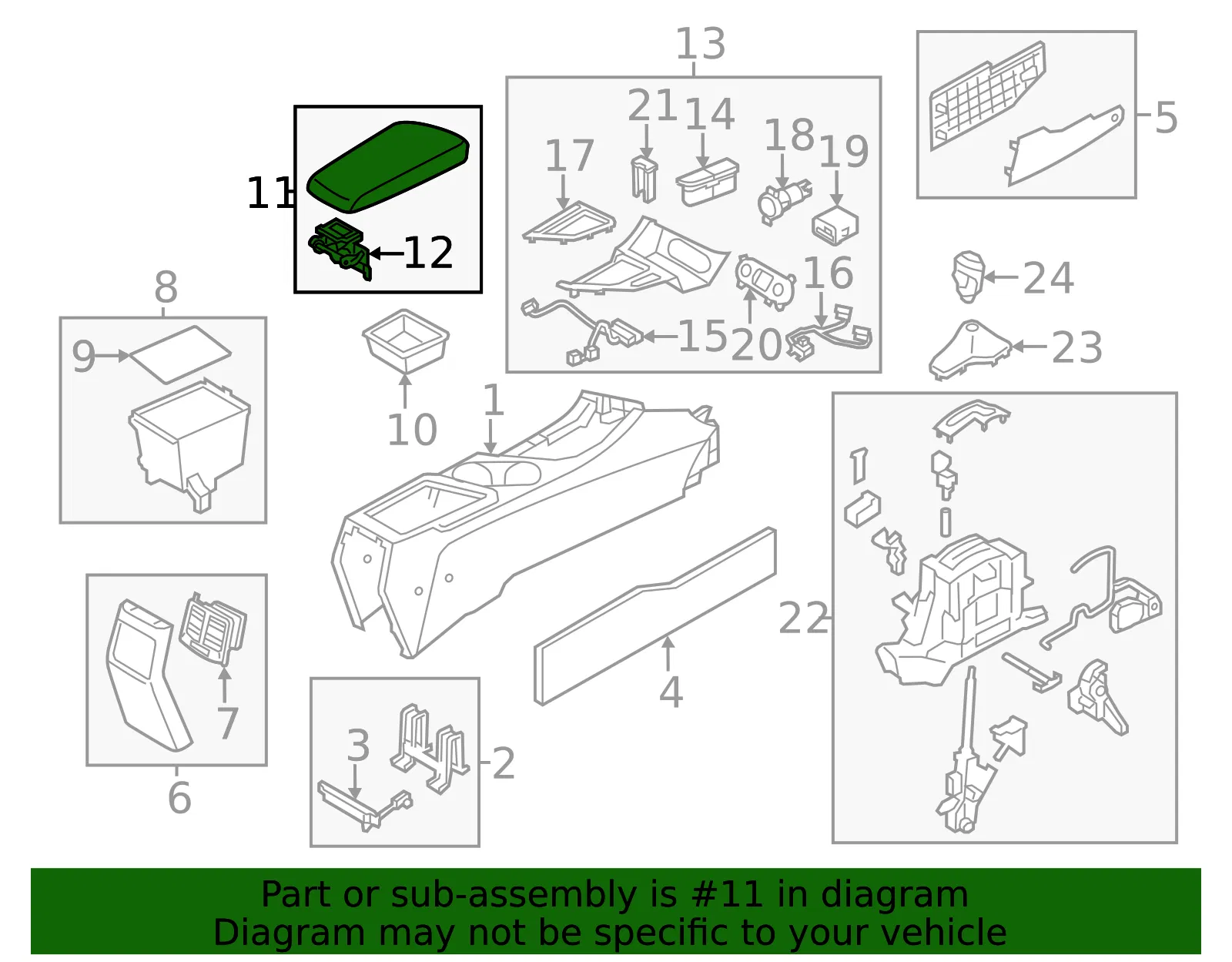 Console Lid - Kia (84660-4C210NBB) - view 2