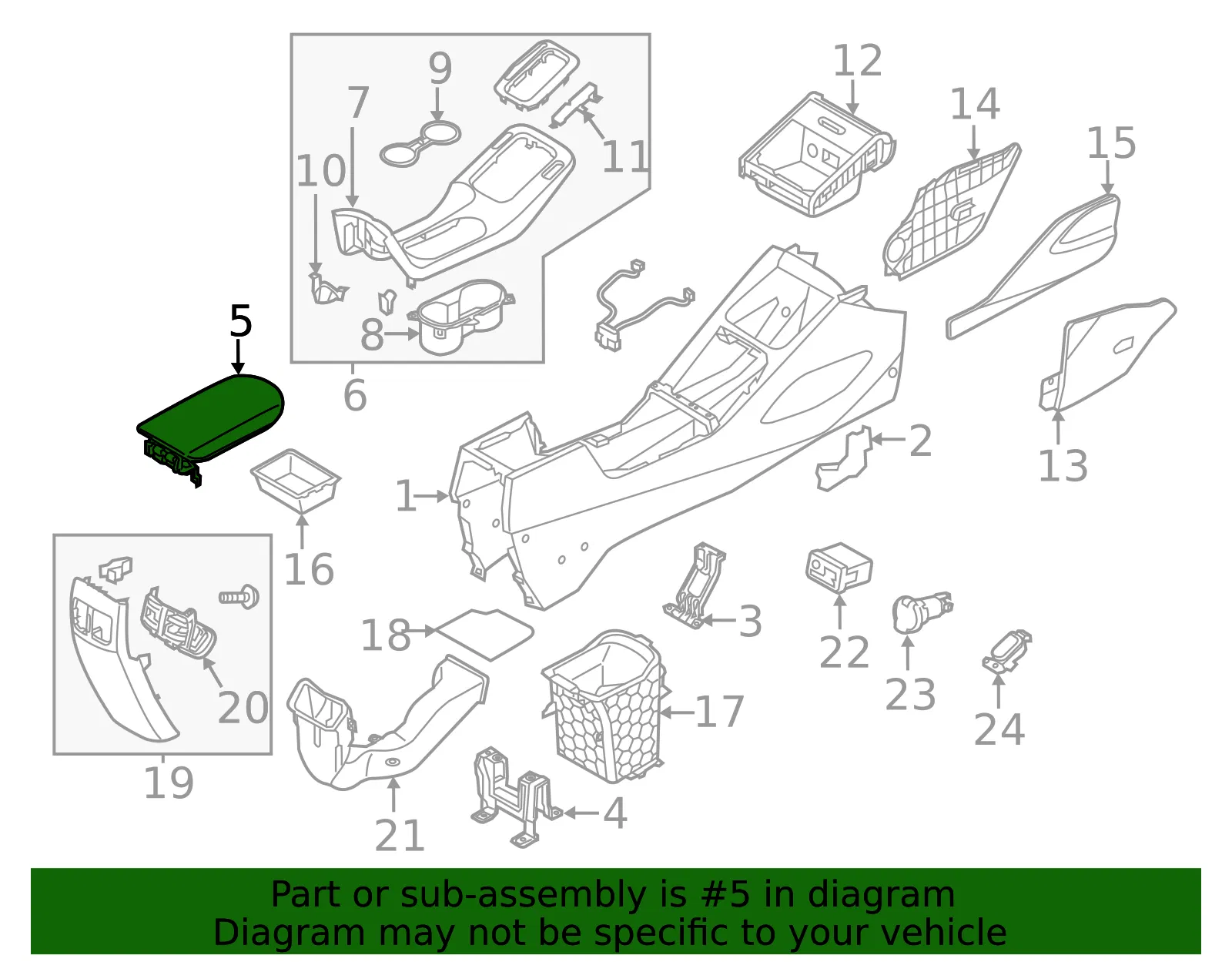 Armrest - Kia (84660-A7001D8B) - view 2