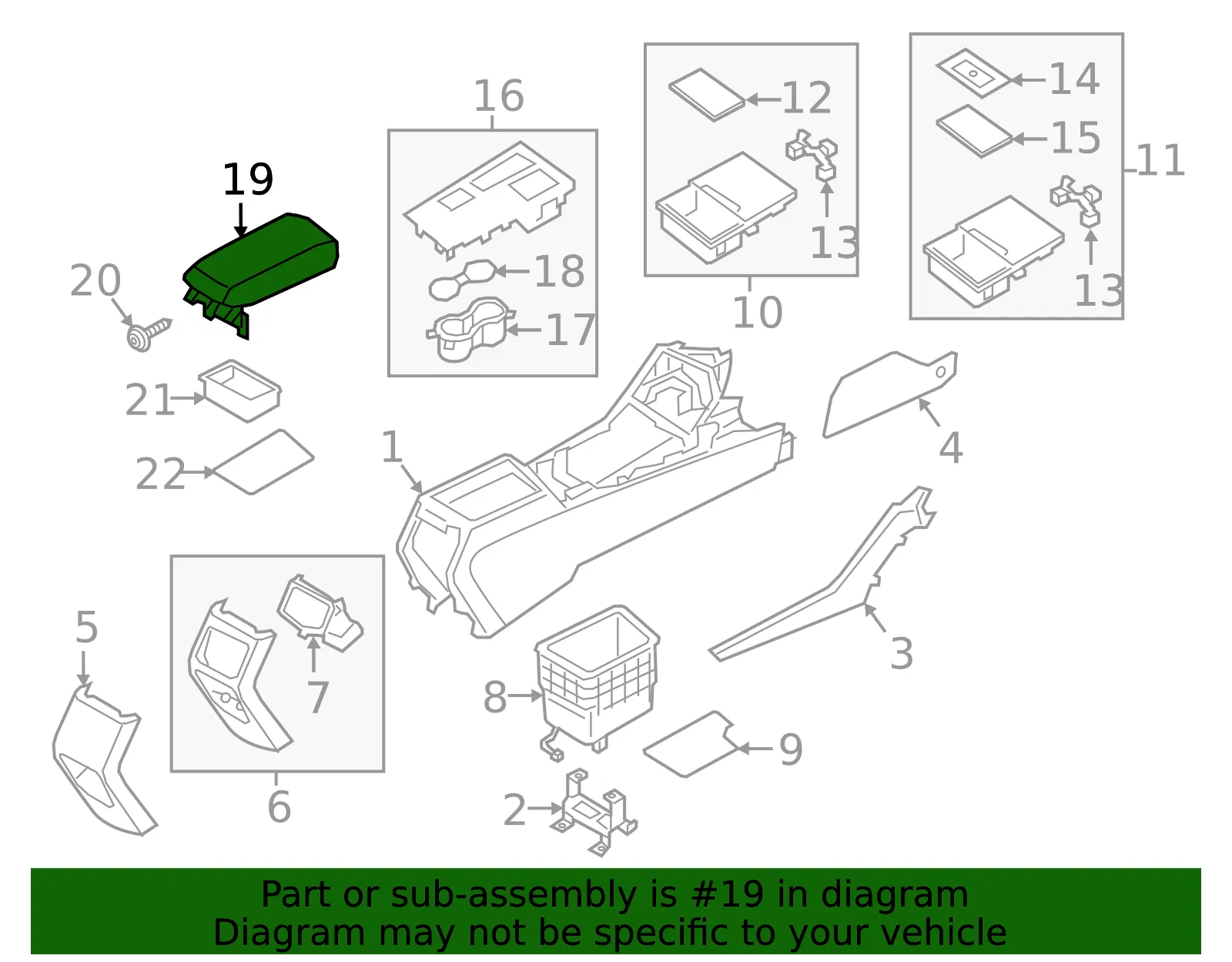 Armrest - Kia (84660-A8000FGE) - view 2