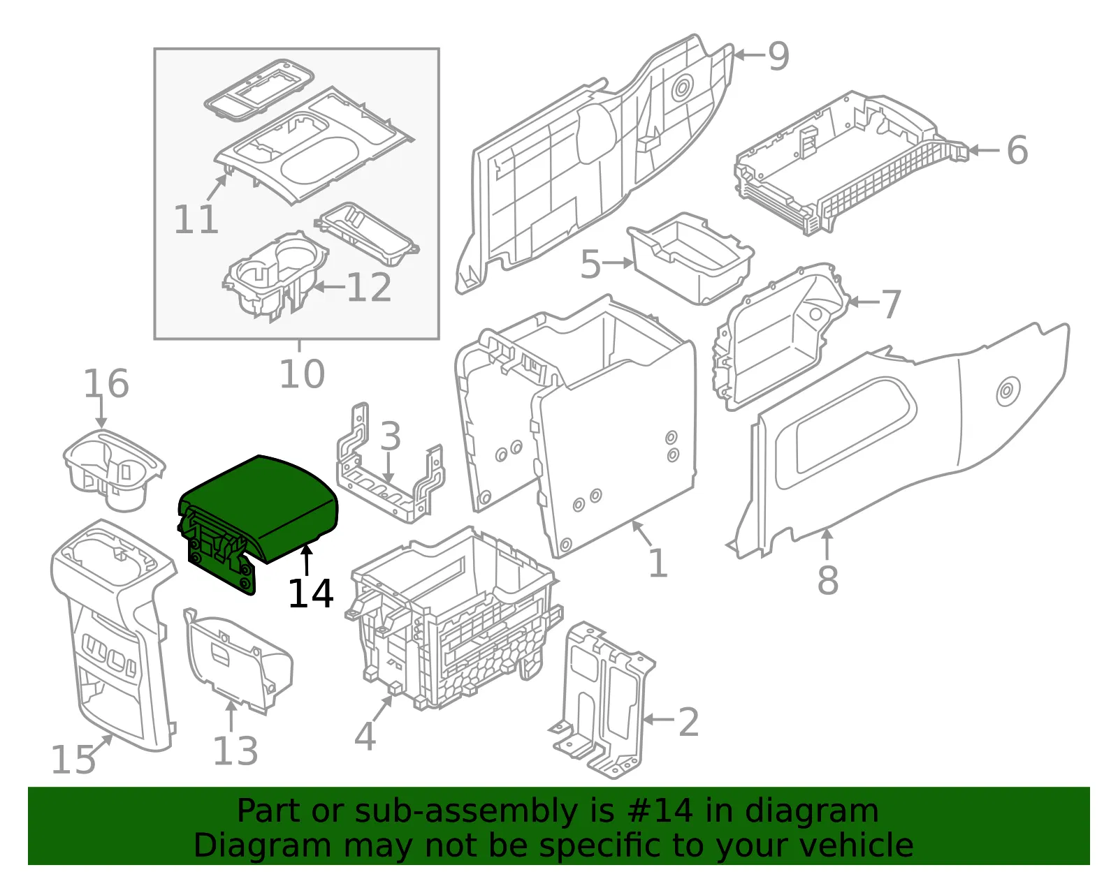 Armrest - Kia (84660-A9100EAC) - view 2