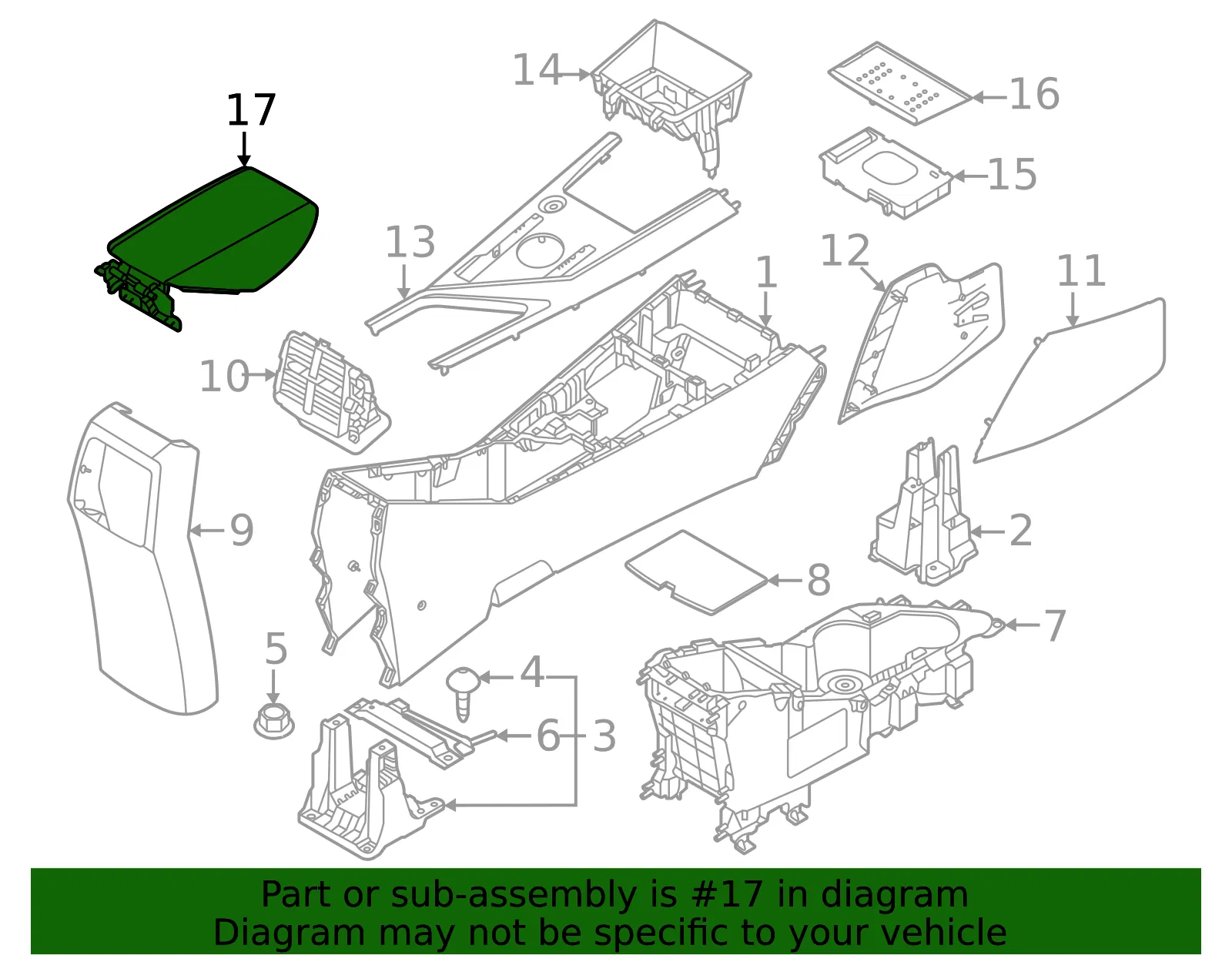 Armrest - Kia (84660-AT000CCV) - view 2