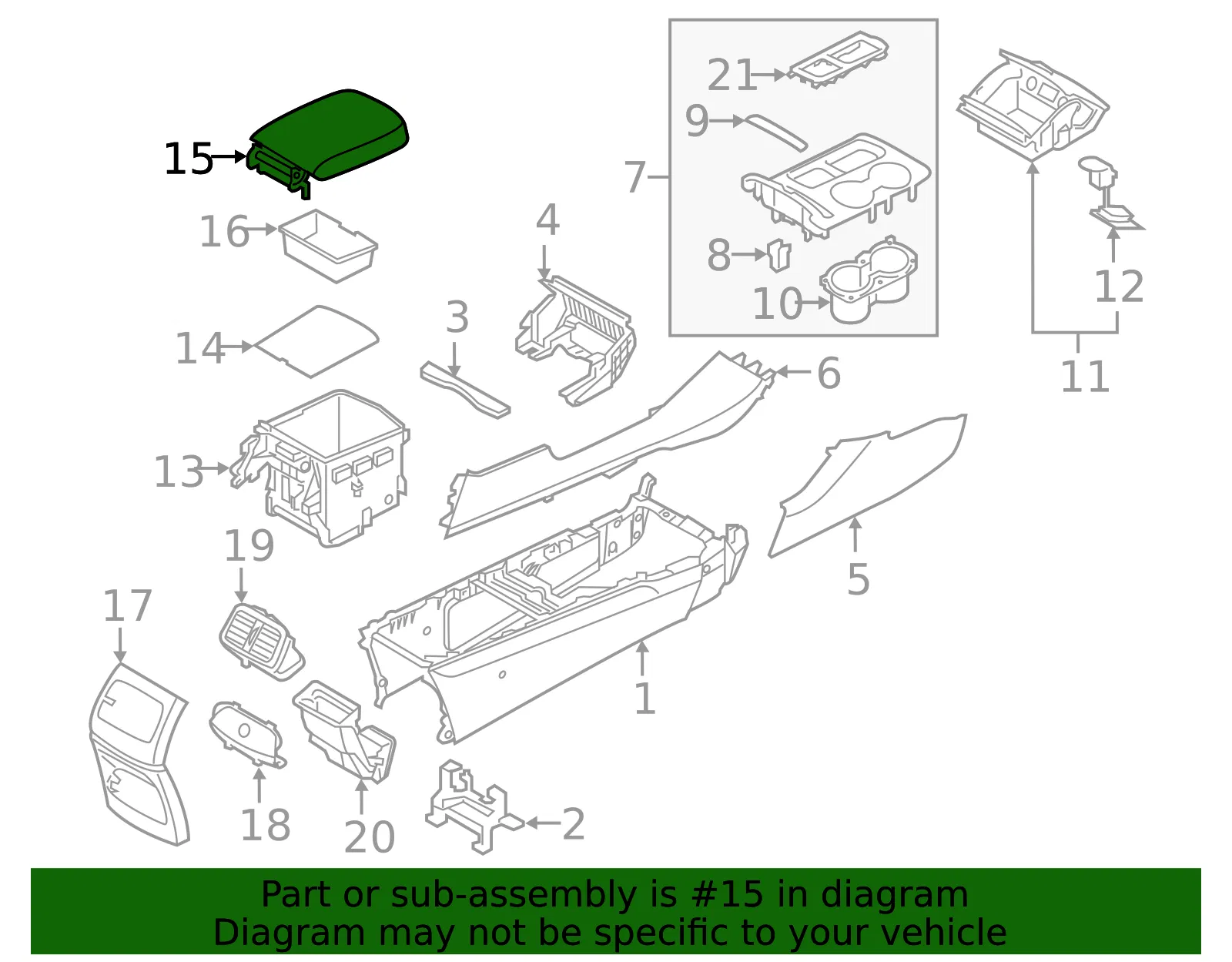 Armrest - Kia (84660-C6050BGG) - view 2