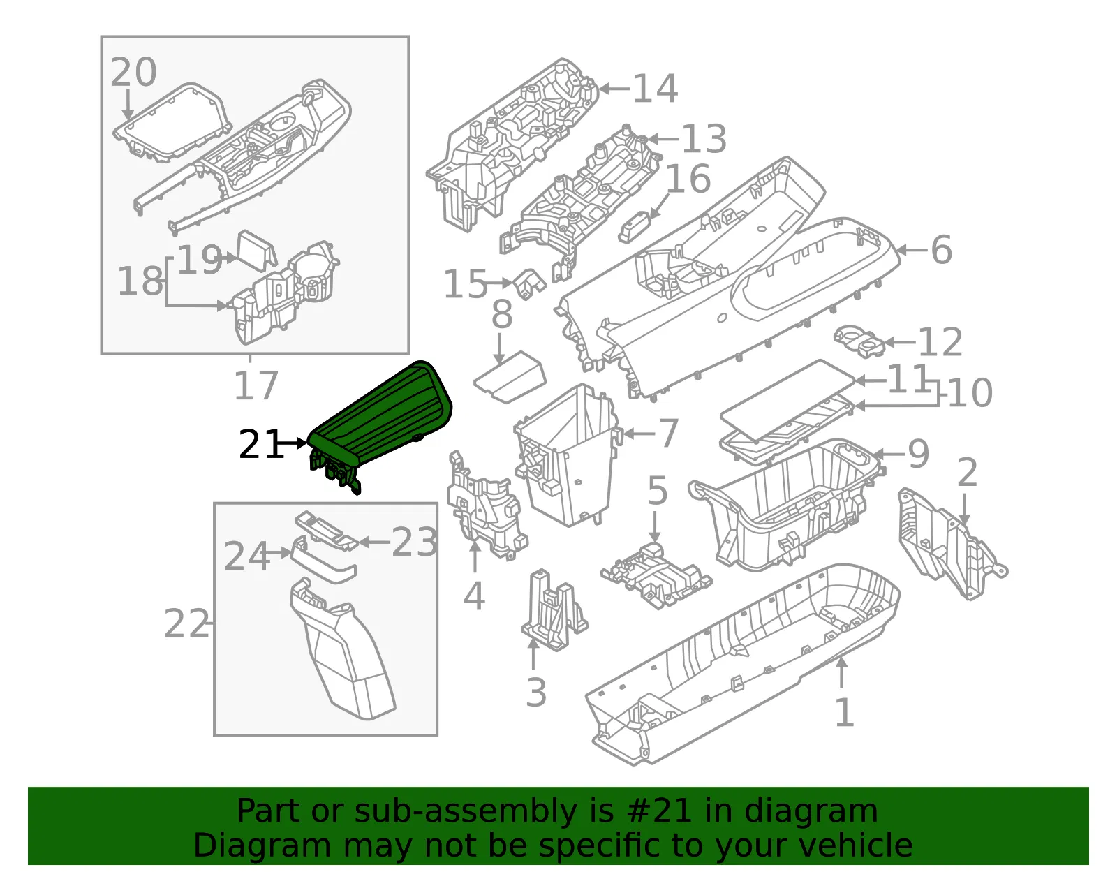 Armrest - Kia (84660-CV100CV3) - view 2