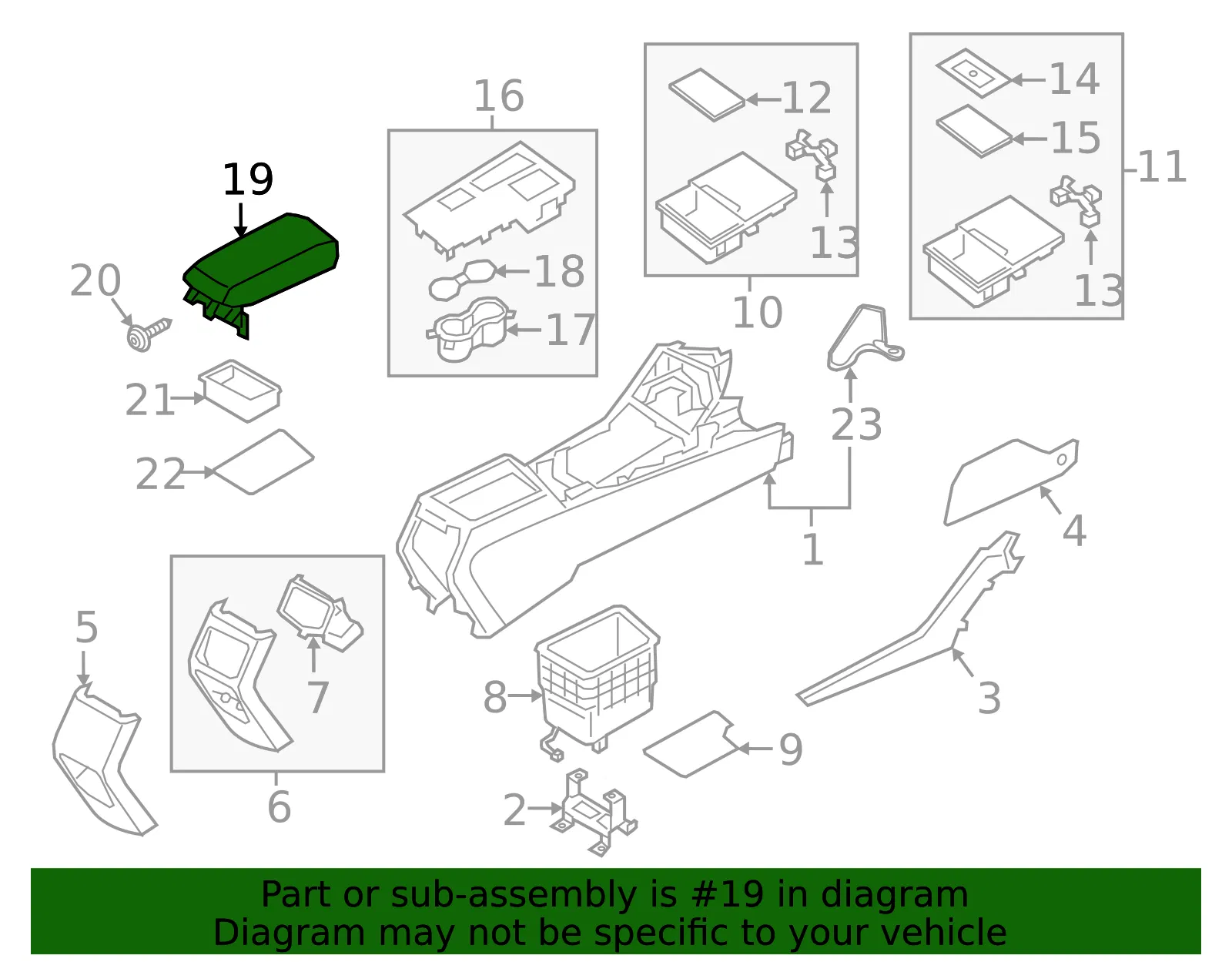 Armrest - Kia (84660-D5000FF4) - view 2
