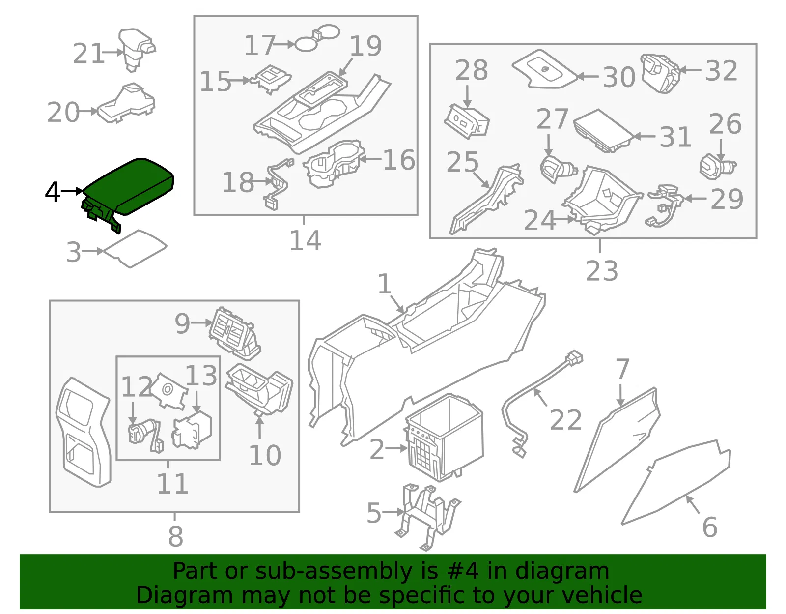 Armrest - Kia (84660-D9000BGD) - view 2