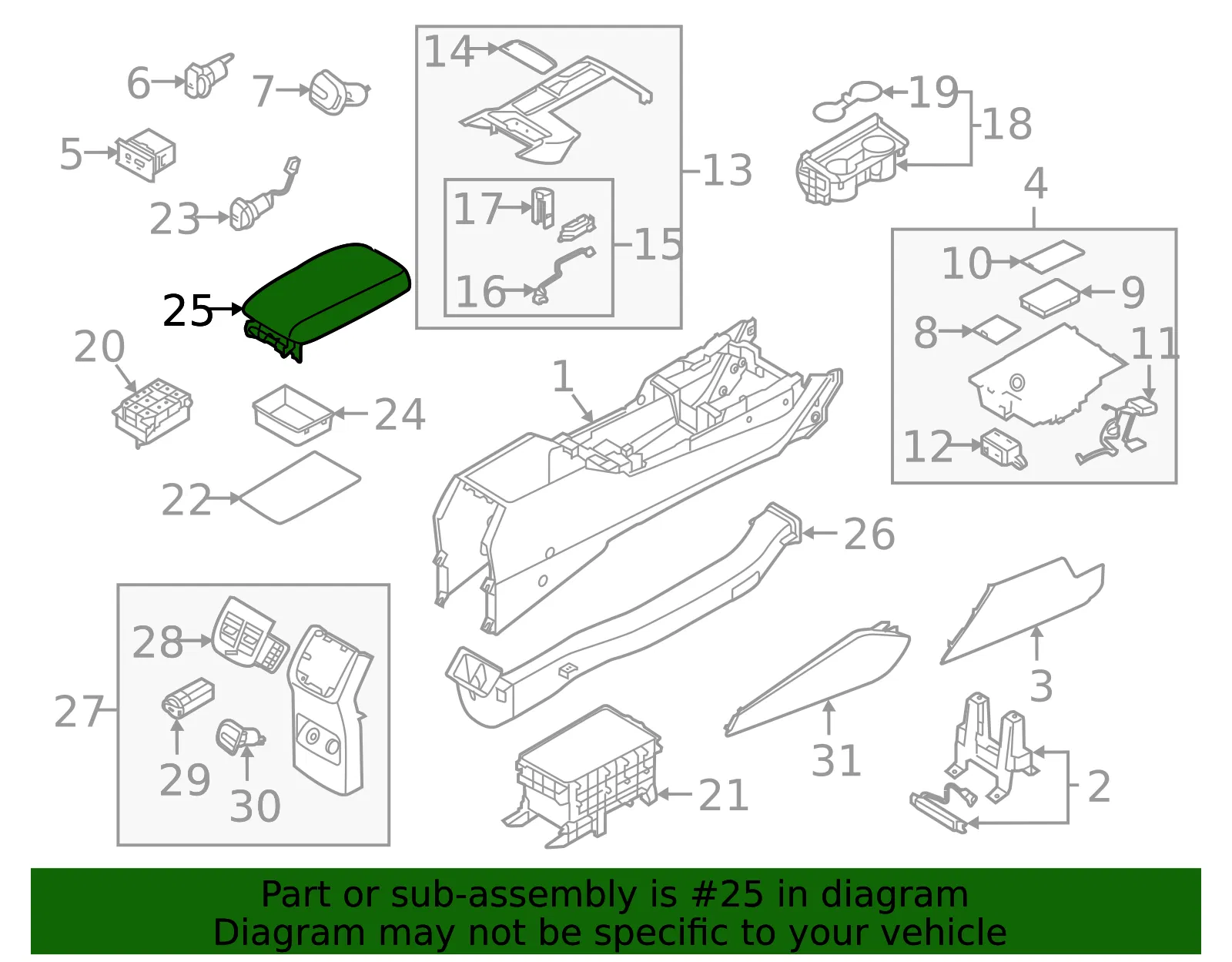 Armrest Assembly - Kia (84660-F6950YBW) - view 2