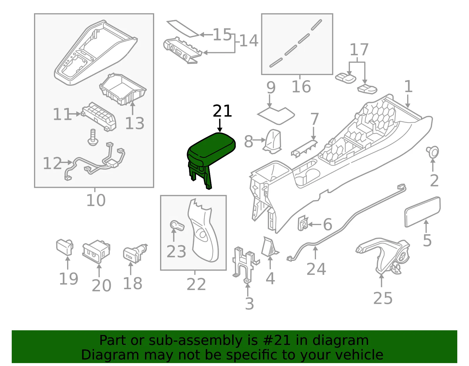 Armrest Assembly - Kia (84660-H8000WK) - view 2