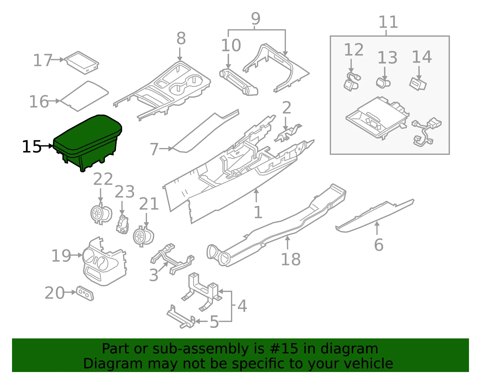 Armrest - Kia (84660-J5000CD4) - view 2