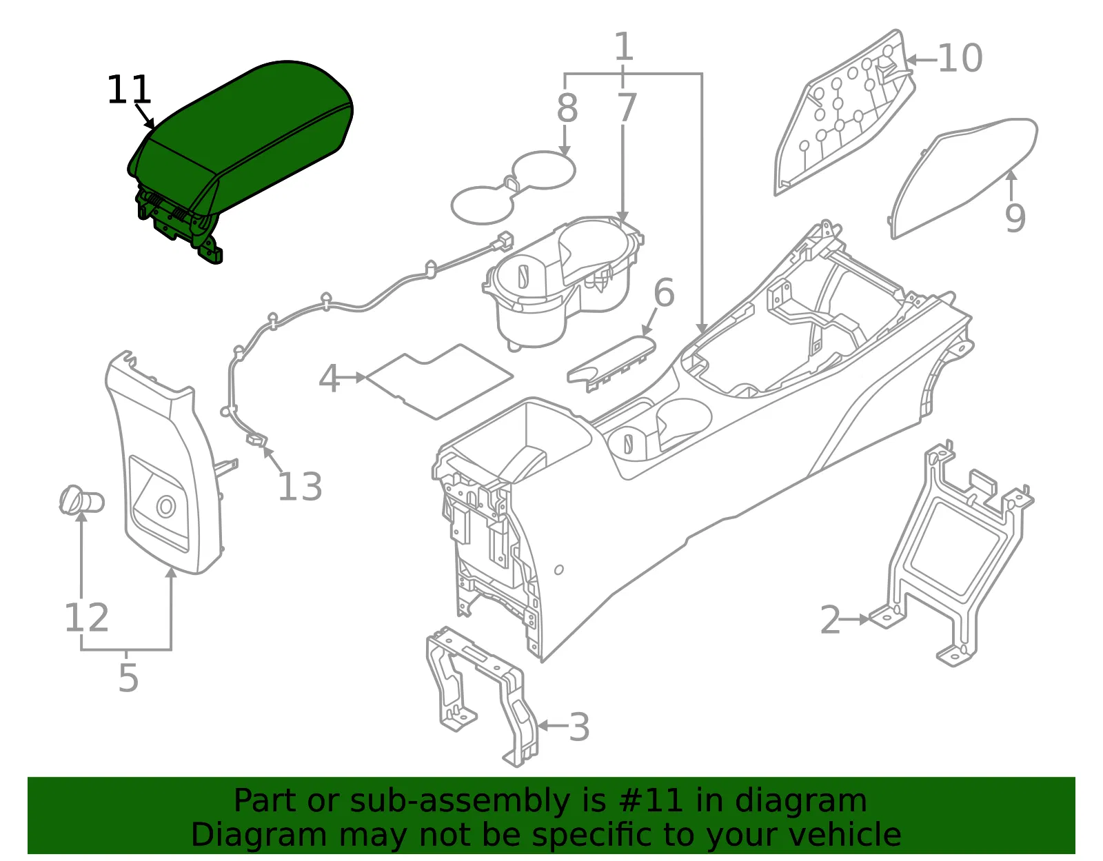 Armrest - Kia (84660-K0000CSU) - view 2