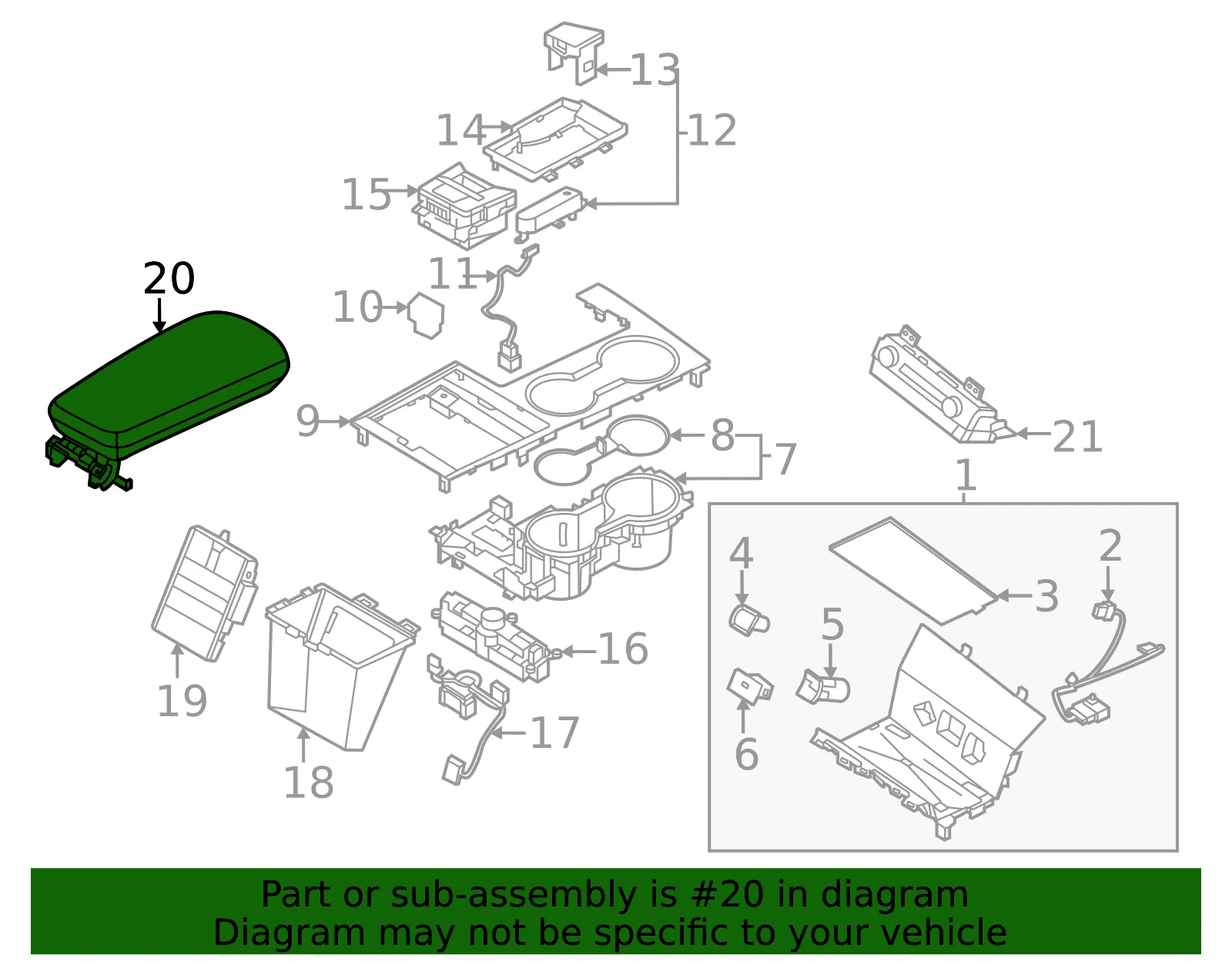 Armrest - Kia (84660-L3000JU4) - view 2