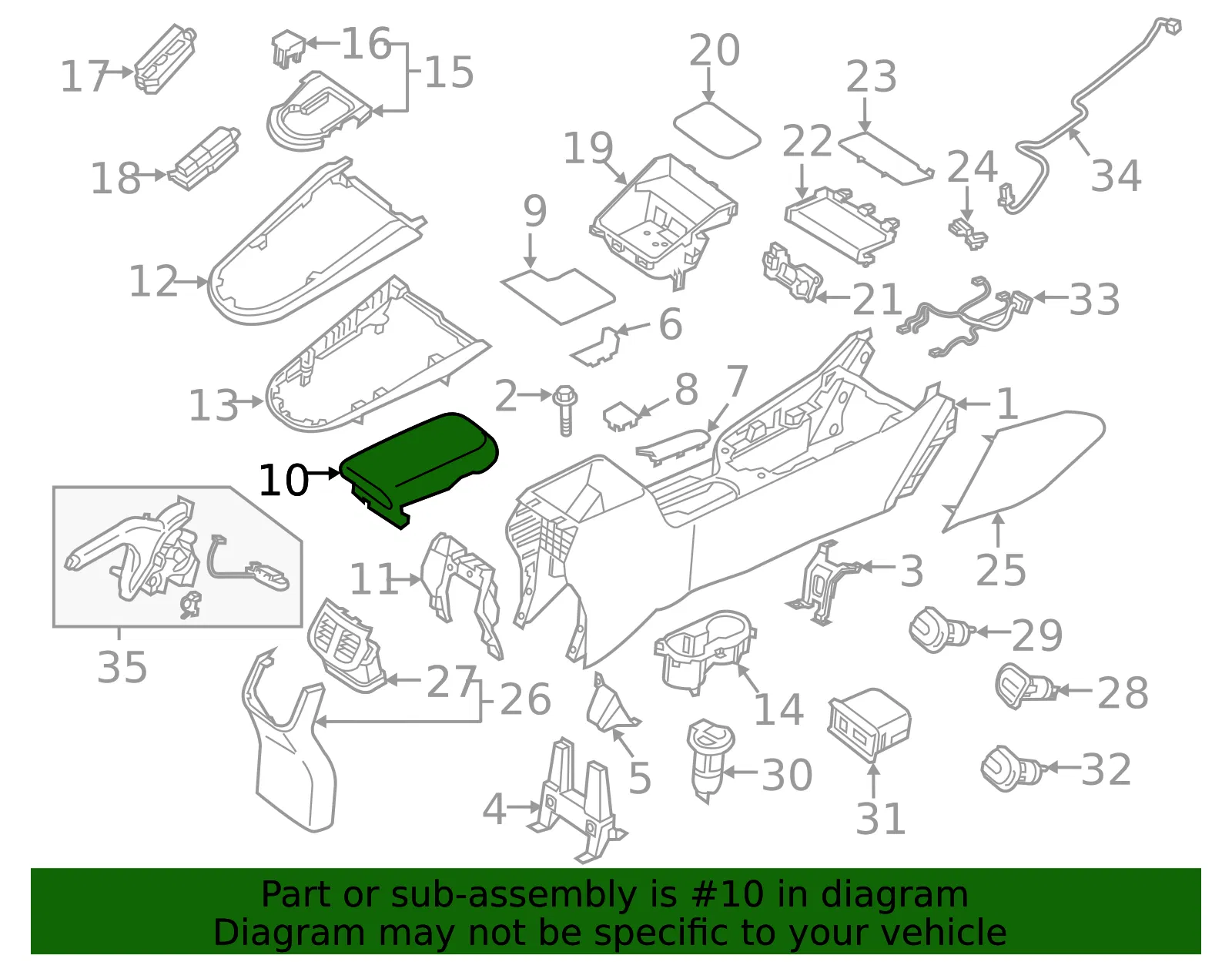 Armrest - Kia (84660-M7100WK) - view 2