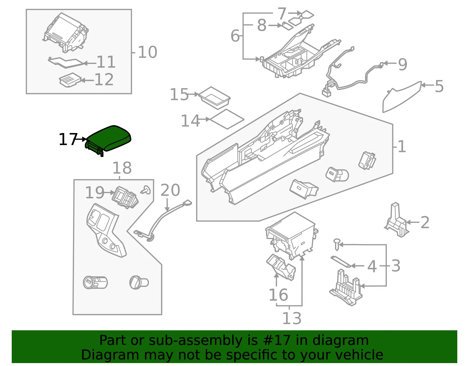 Console Armrest - Kia (84660-P2000N2V) - view 2