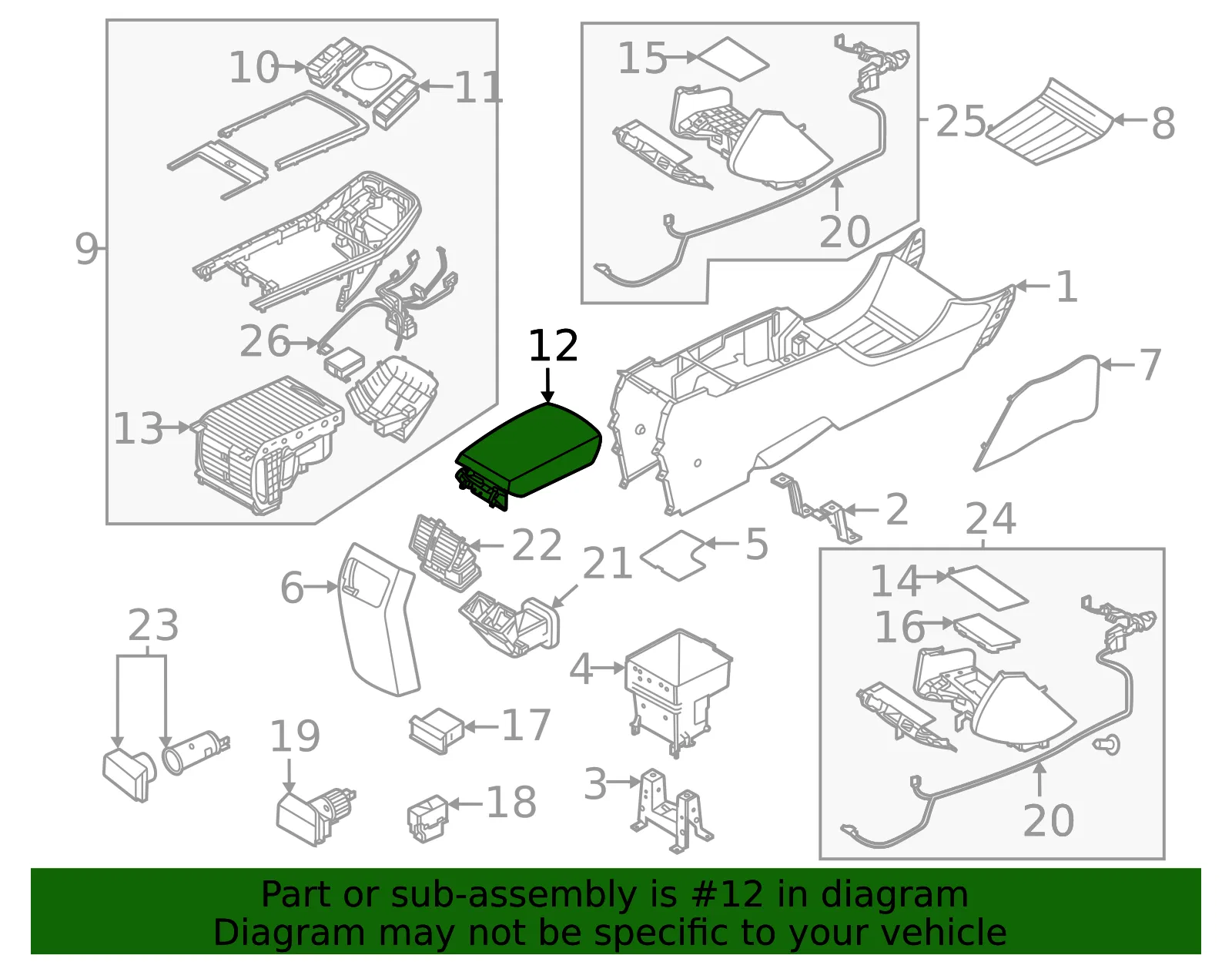 Armrest - Kia (84660-Q4000CNQ) - view 2