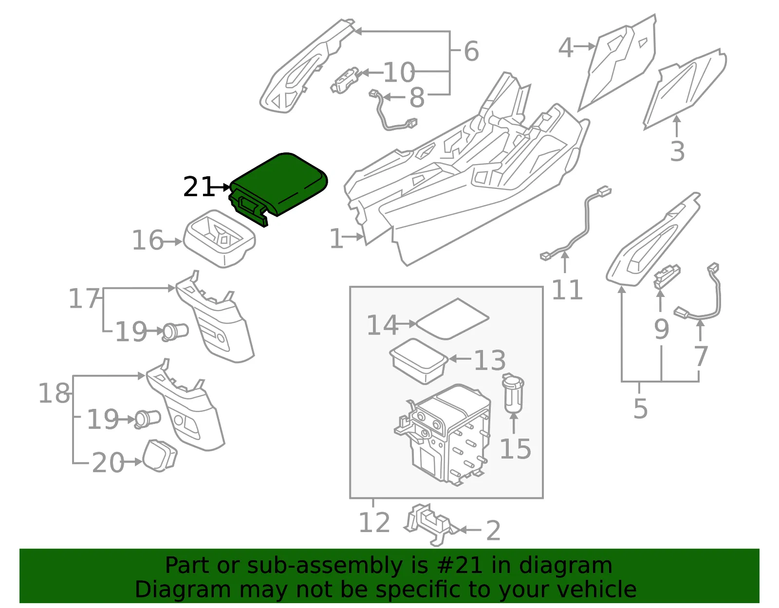 Armrest - Kia (84660-S9000GSG) - view 2