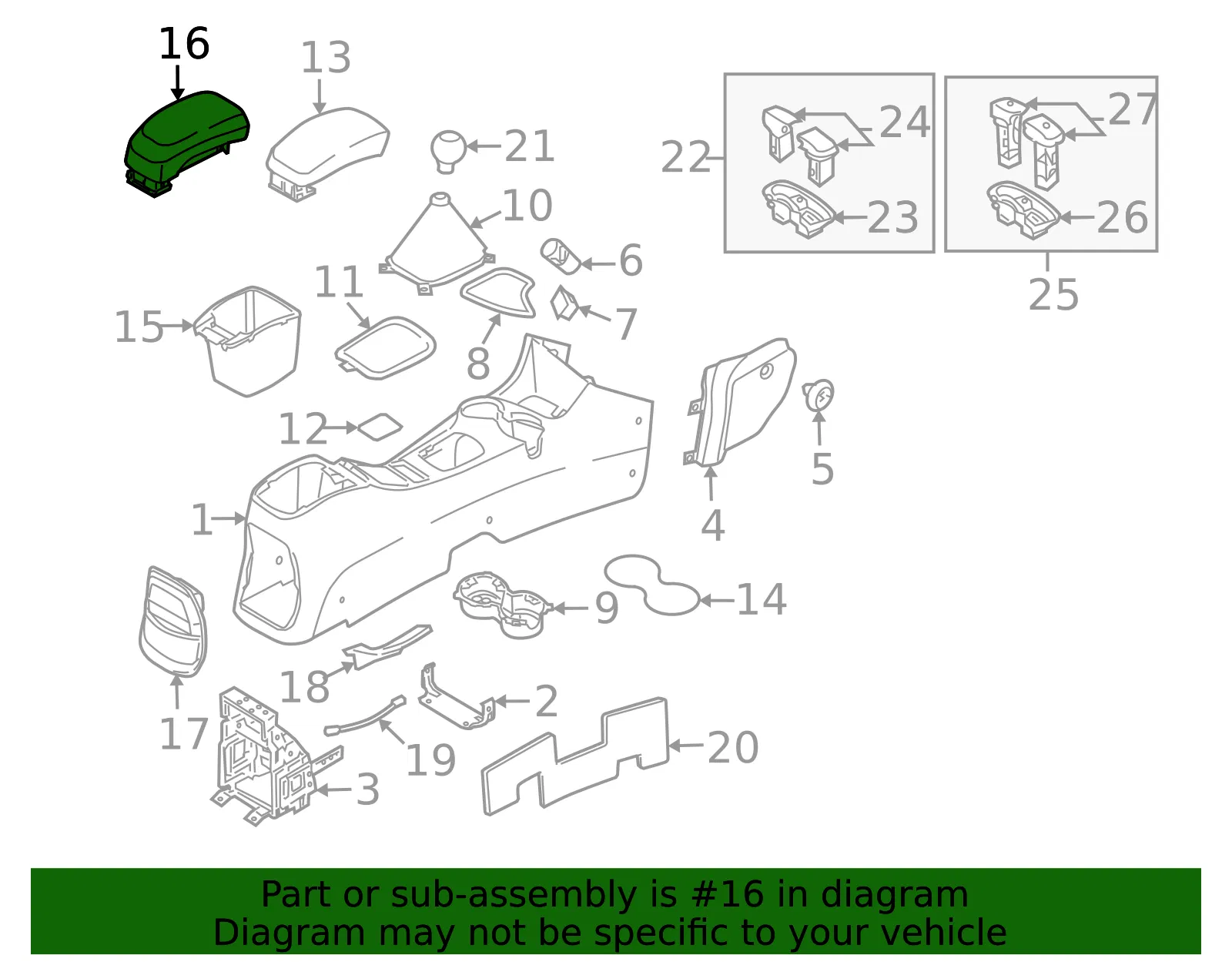 Armrest Assembly - Kia (84664-1F000Q9-AS) - view 2