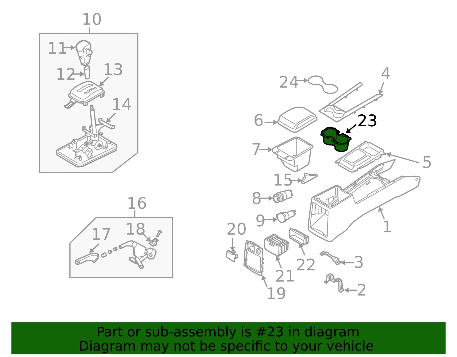 Front Cup-Holder - Kia (84664-3E000) - view 2