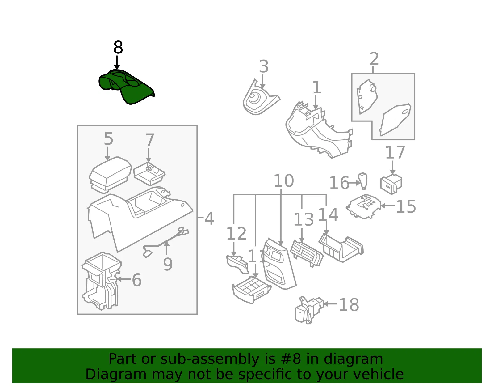 Front Cup-Holder - Kia (84670-1D401WK) - view 2