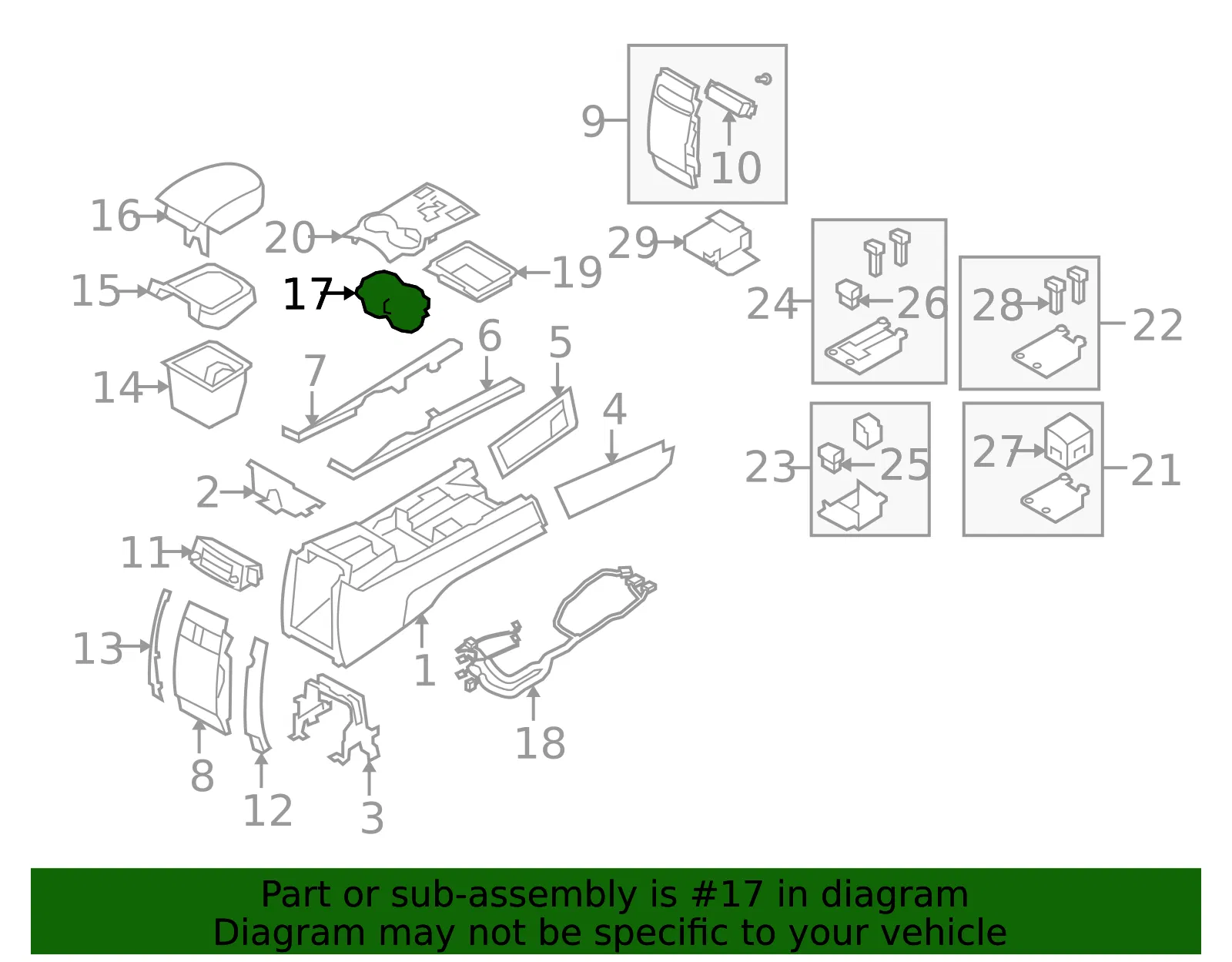 Cup Holder - Kia (84670-2J100J7) - view 2