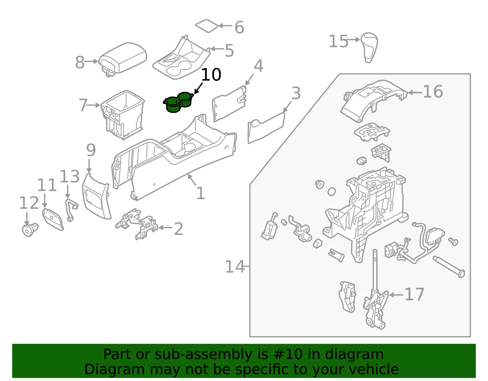 Cup Holder - Kia (84670-2P210VA) - view 2
