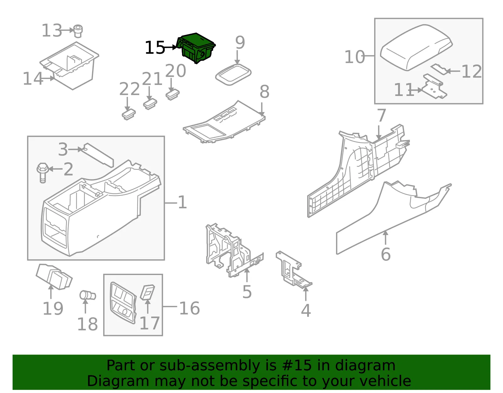 Cup Holder - Kia (84670-3F100GC) - view 2