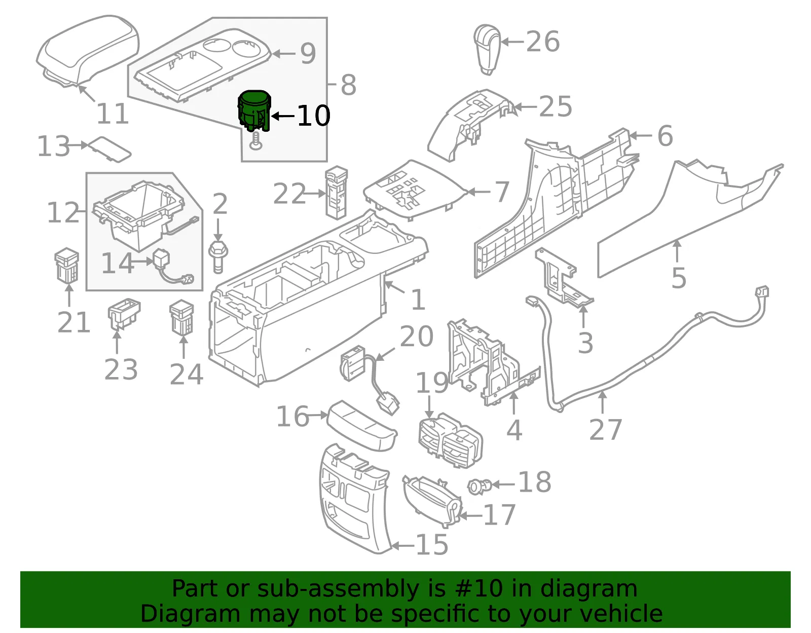 Cup Holder - Kia (84670-3F50595) - view 2