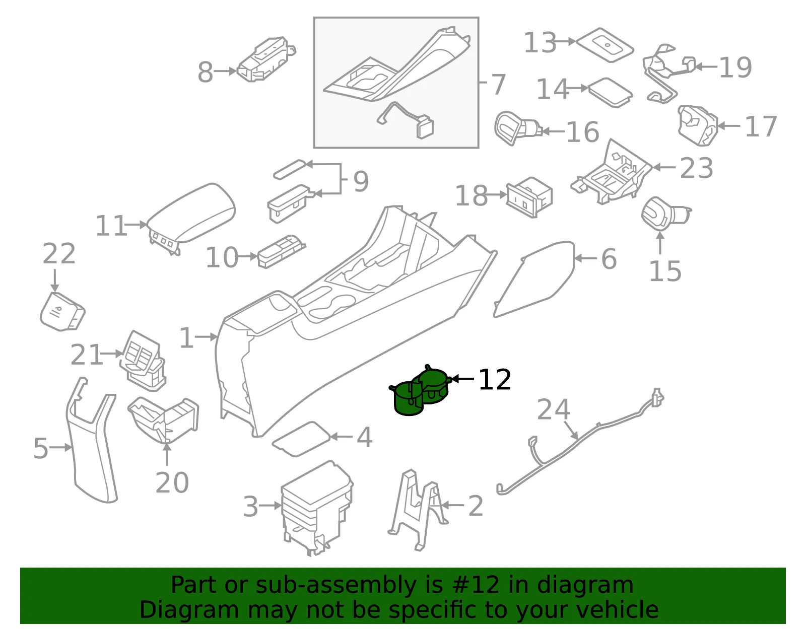 Cup Holder - Kia (84670-G5100CN2) - view 2