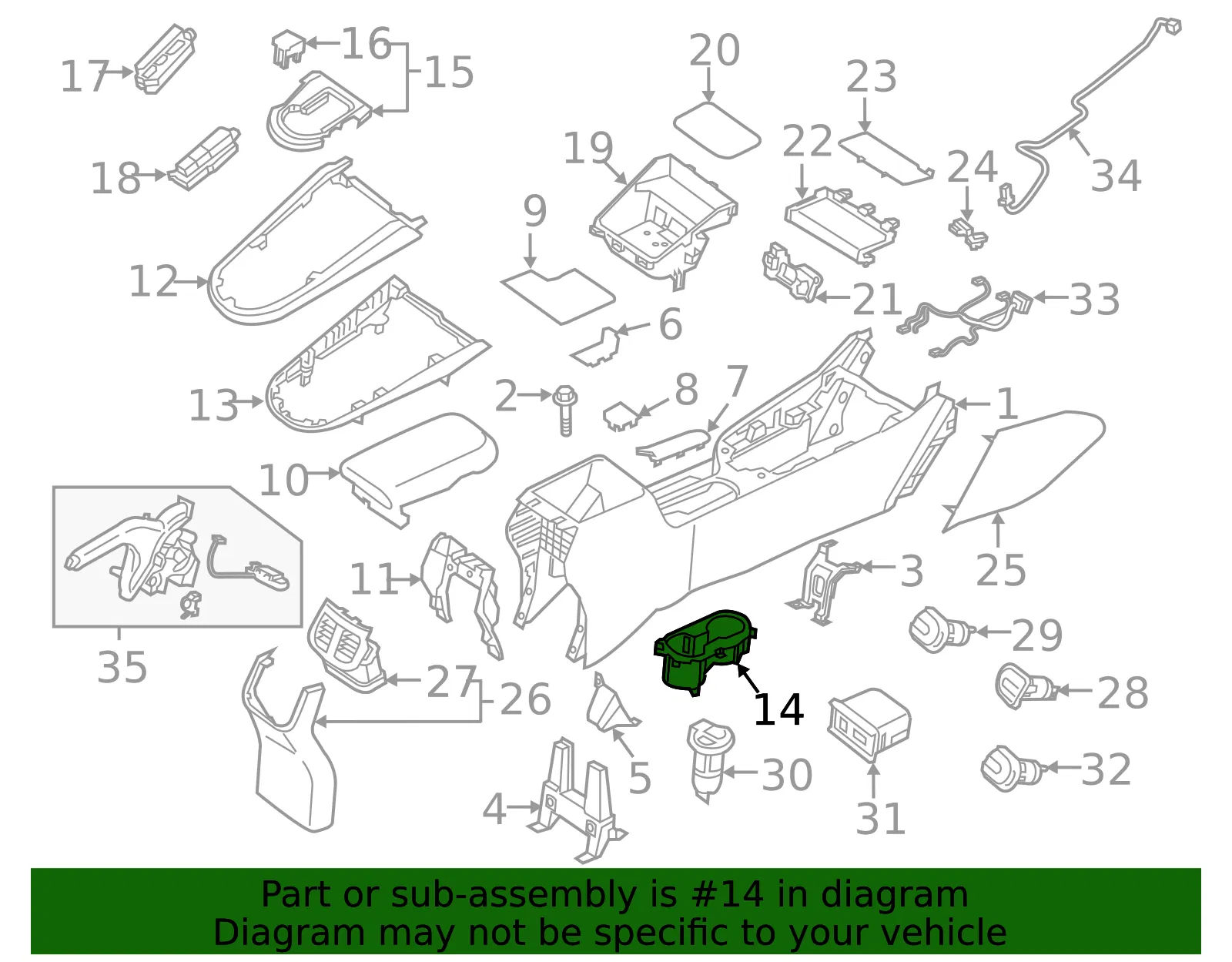 Cup Holder - Kia (84670-M7000) - view 2