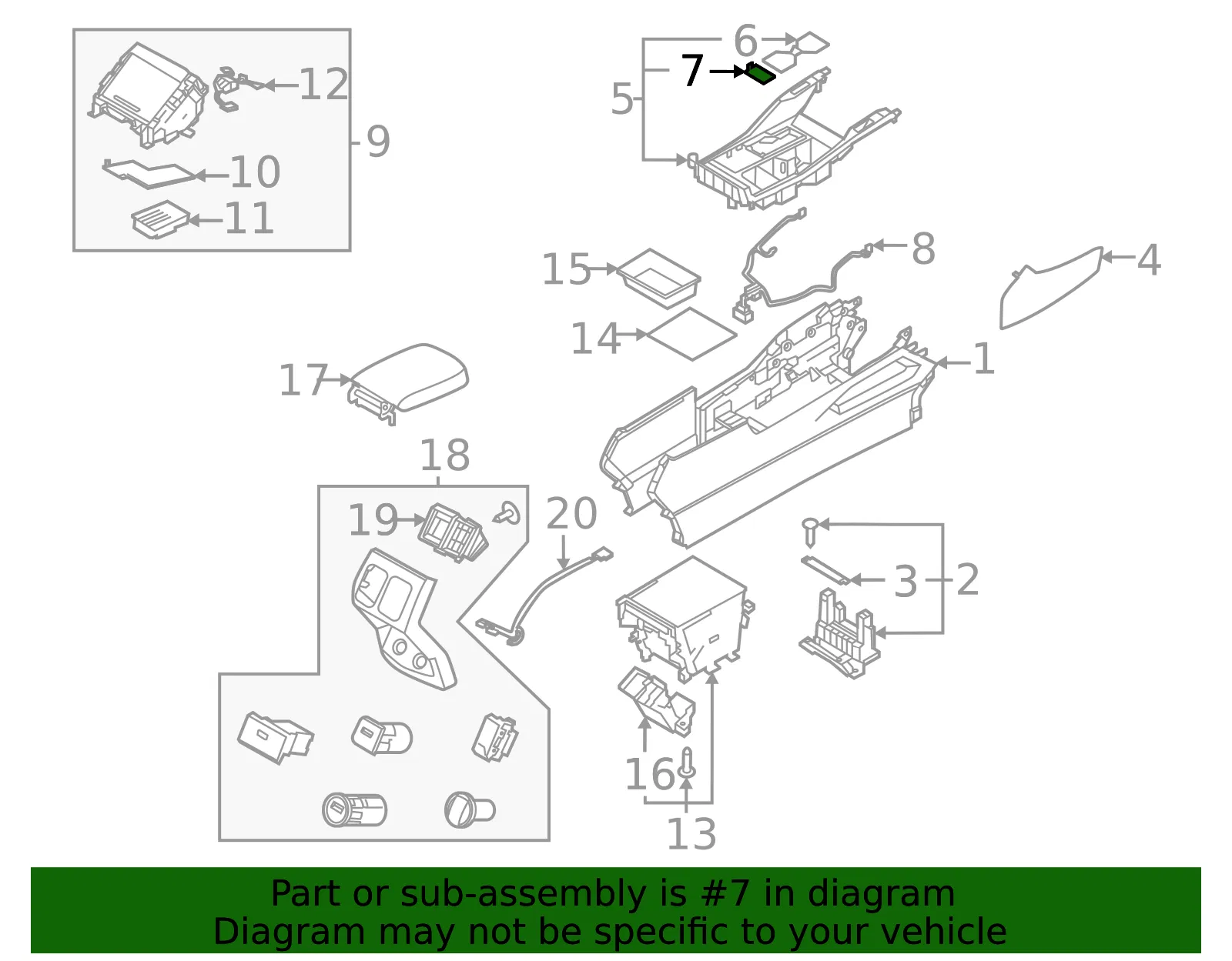 Console Mat - Kia (84674-R5500) - view 2