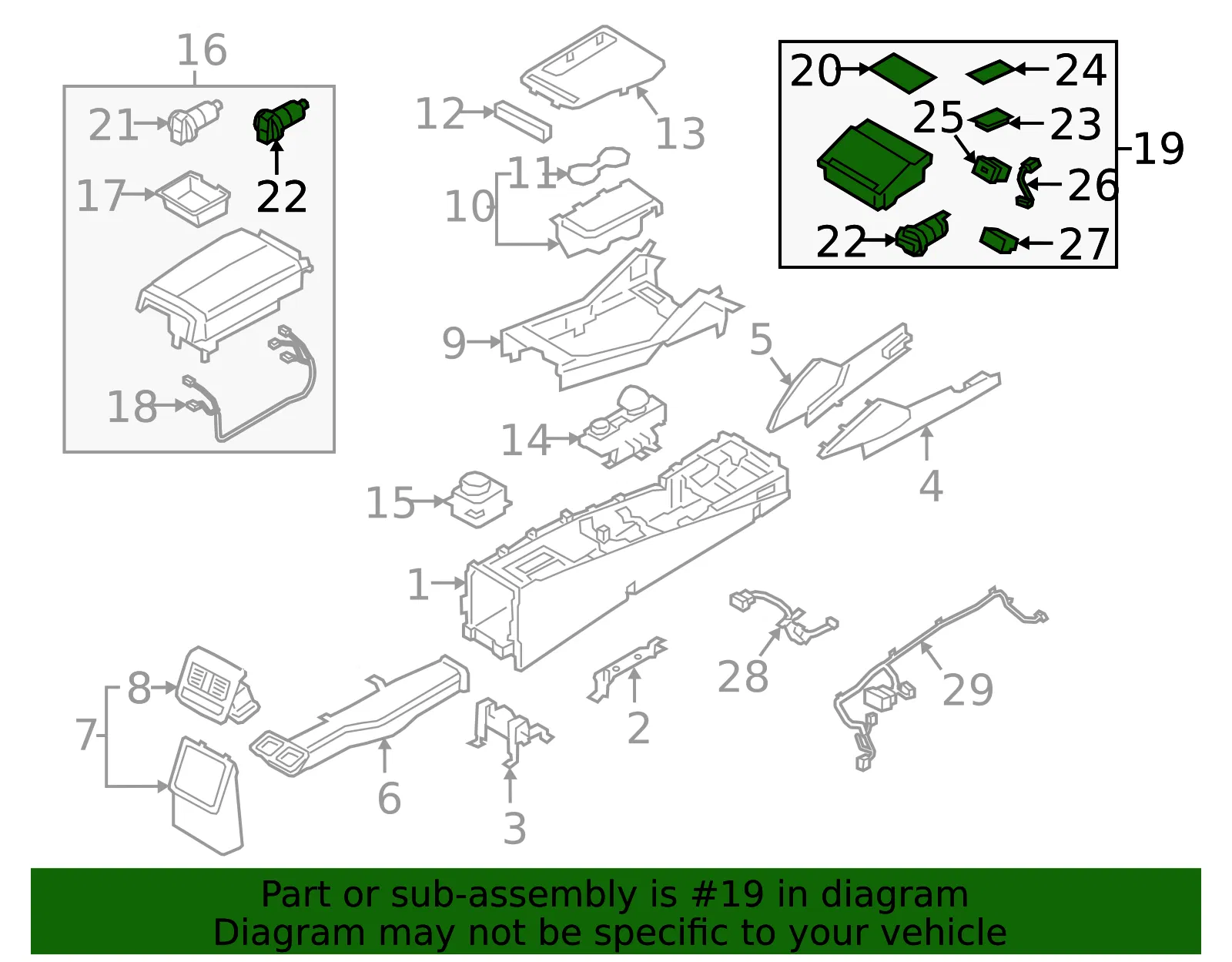 Accessory Tray - Kia (84675-J6600RBQ) - view 2