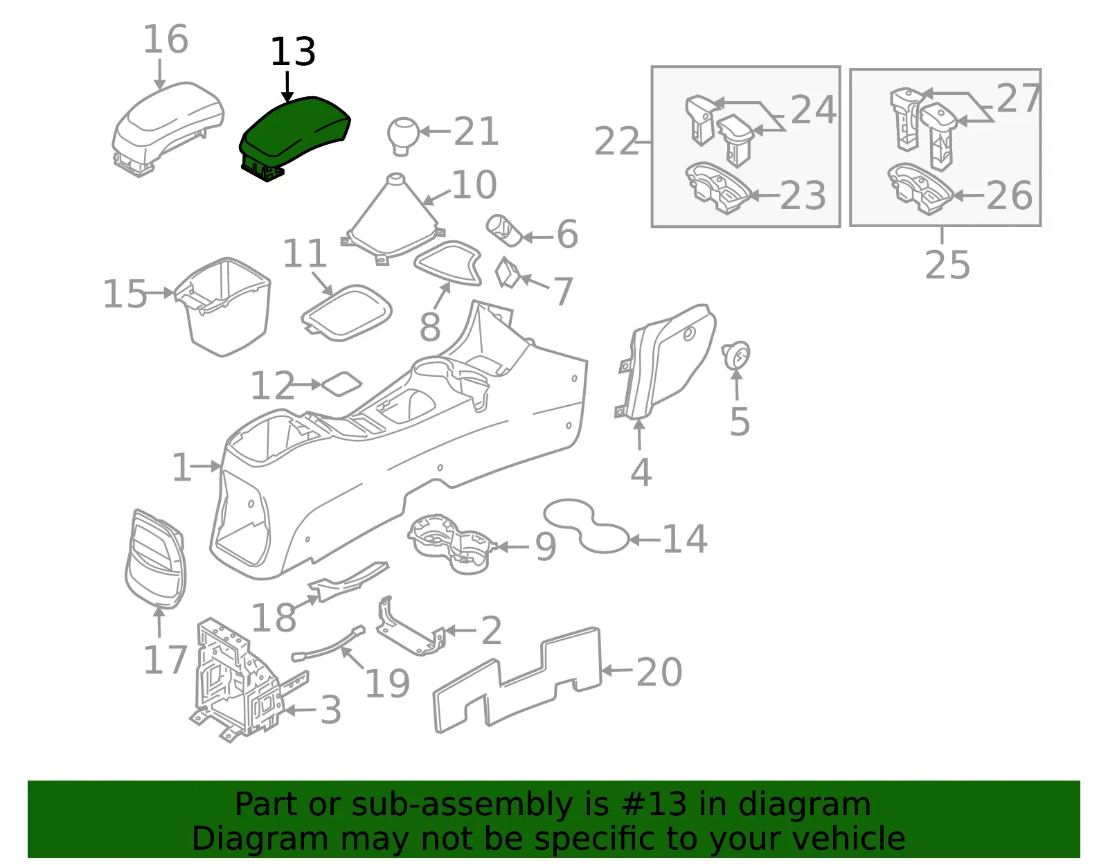 Armrest - Kia (84680-1F000Q8) - view 2