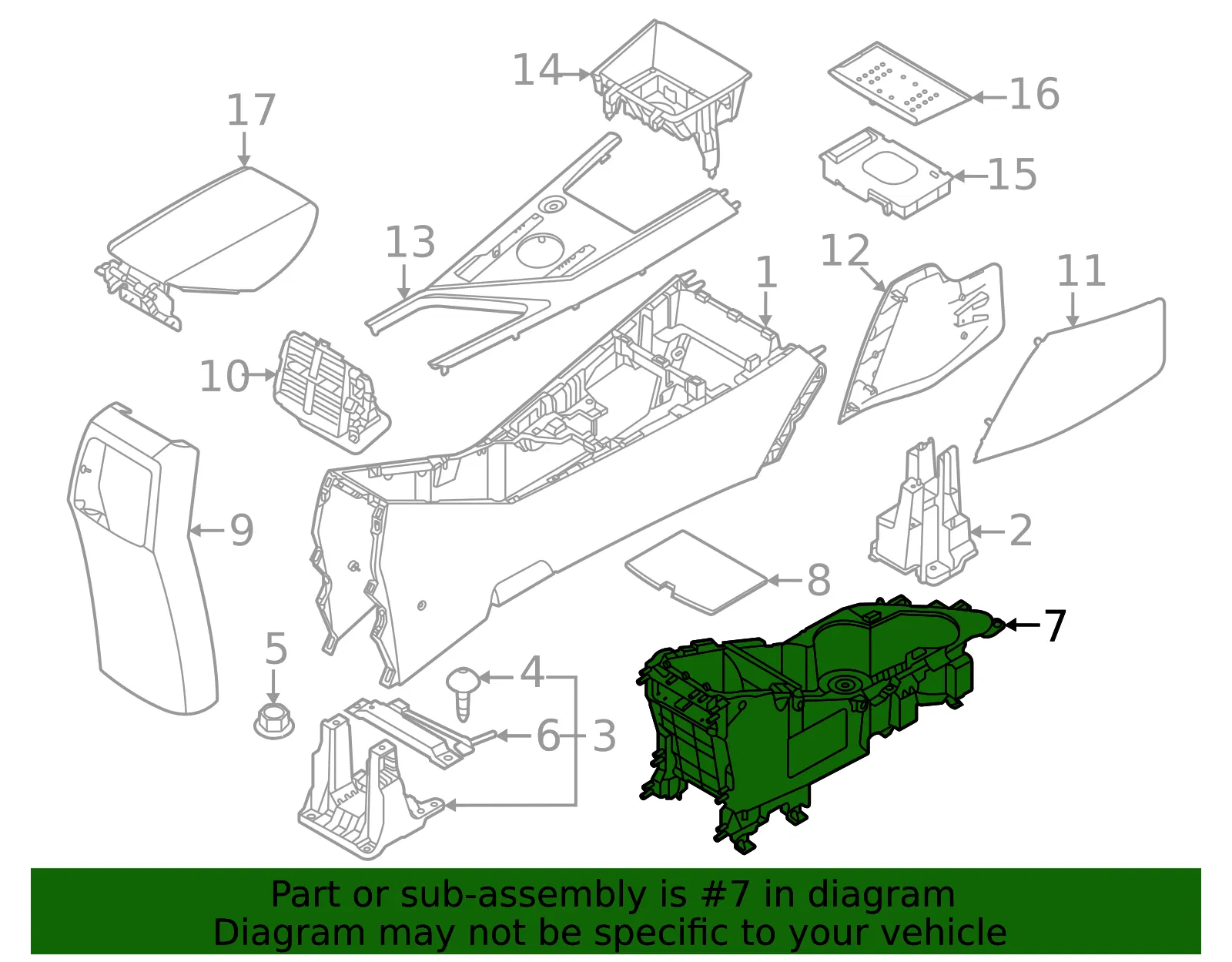 Storage Compartment - Kia (84680-AT000) - view 2