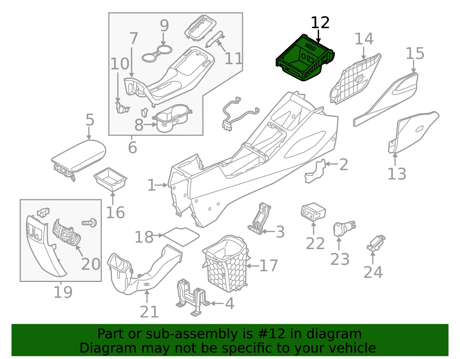 Accessory Tray - Kia (84680-B0200D8A) - view 2