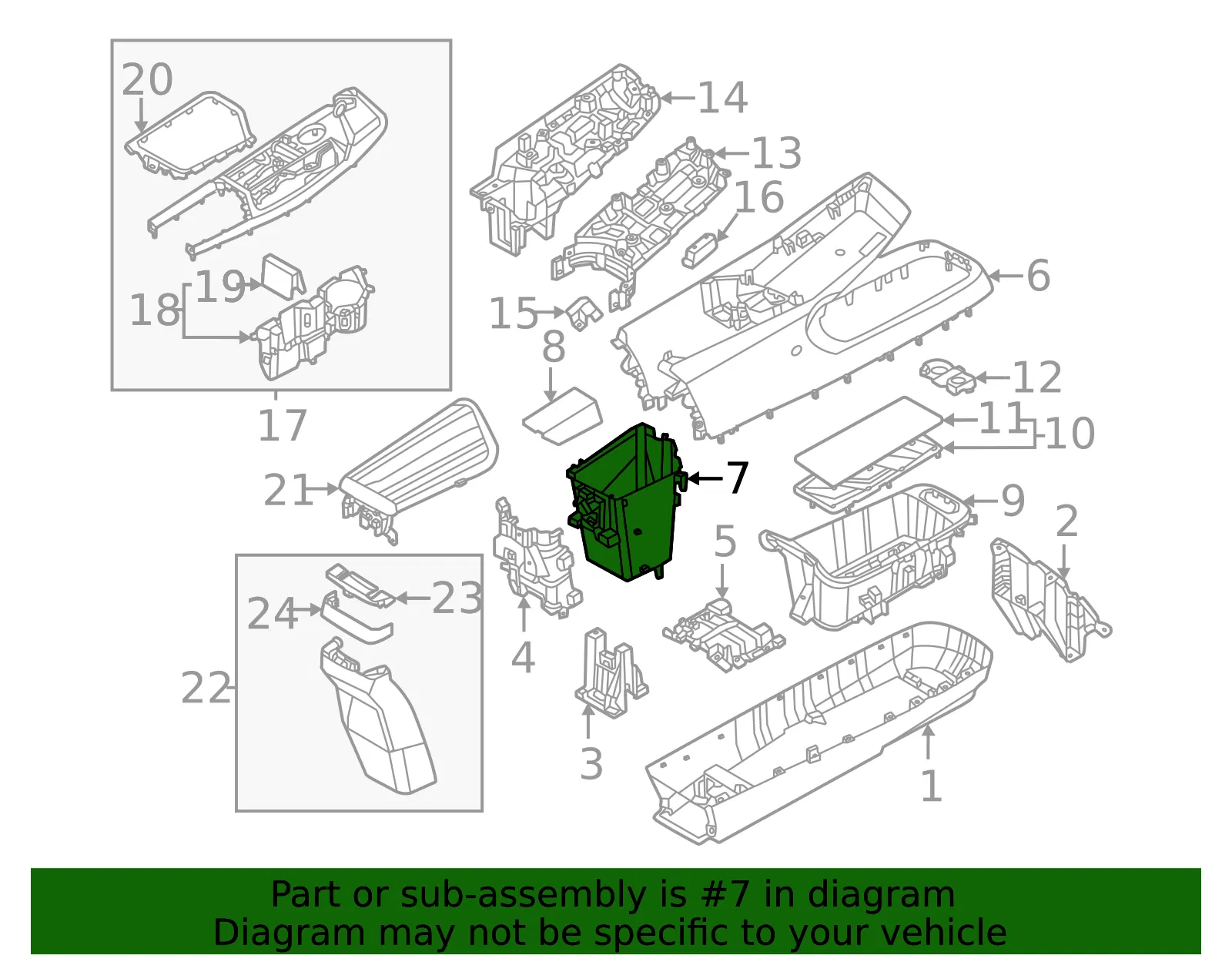Storage Compartment - Kia (84680-CV010) - view 2