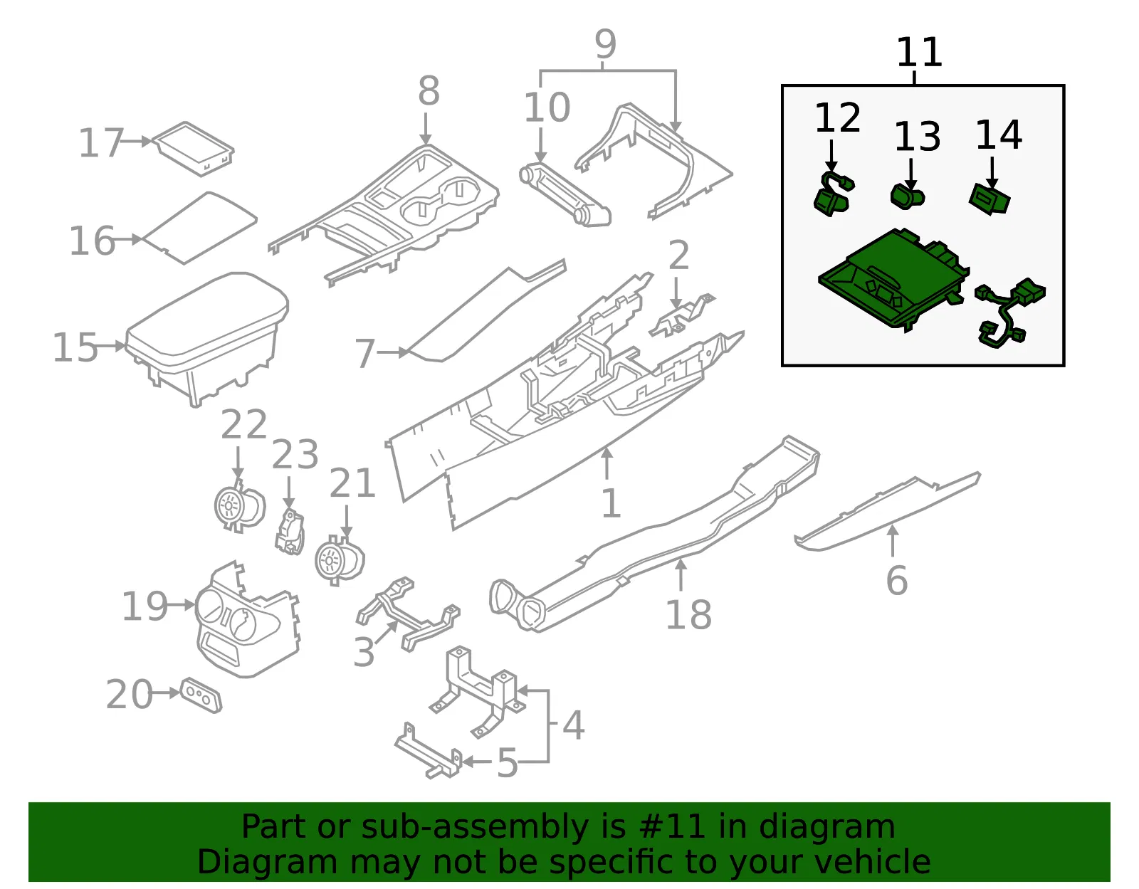 Storage Compartment - Kia (84680-J5780) - view 2