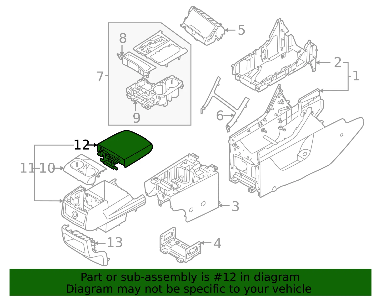 Armrest Assembly - Kia (84680-R0120B9H) - view 2