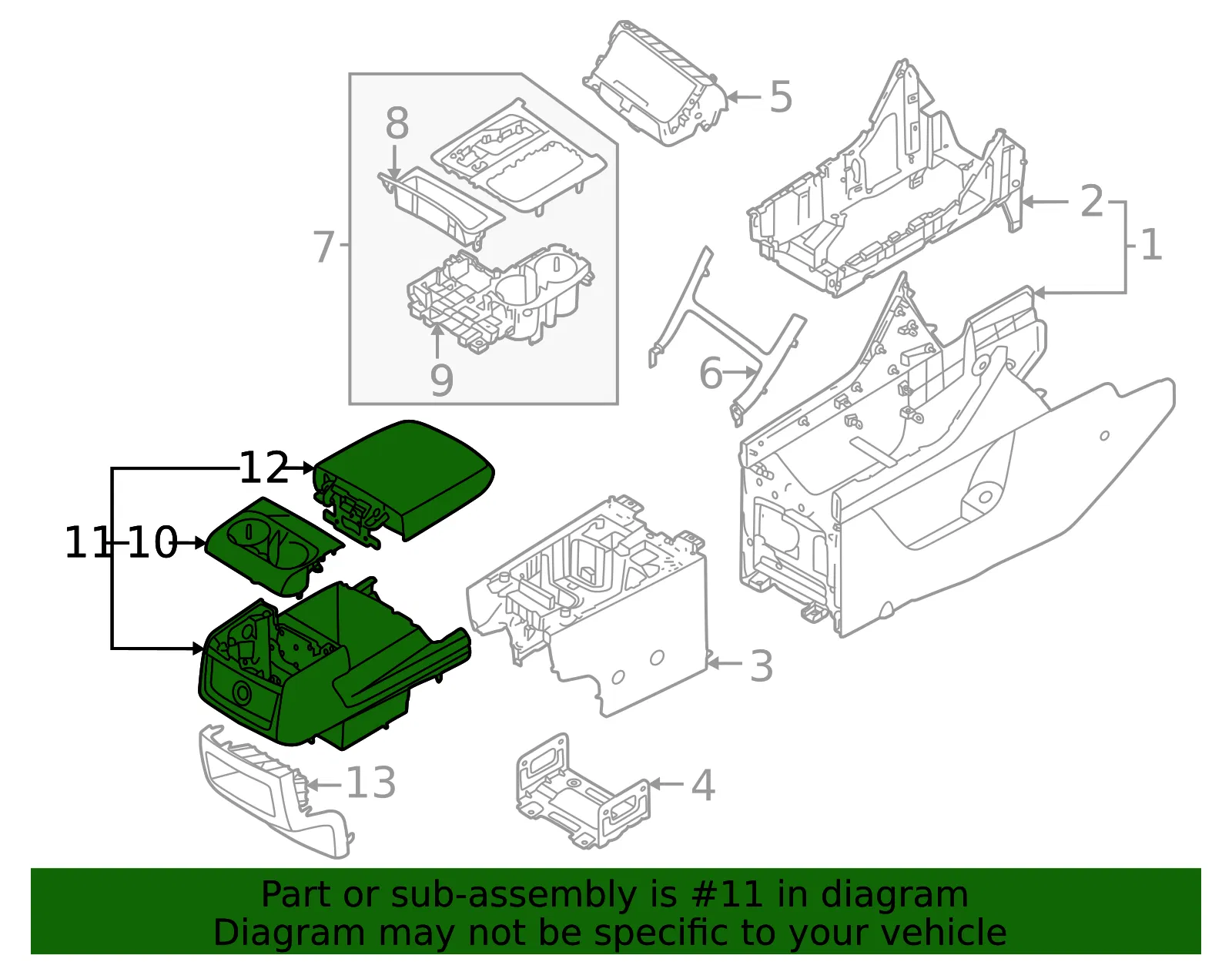 Armrest Assembly - Kia (84680-R0130B7C) - view 2