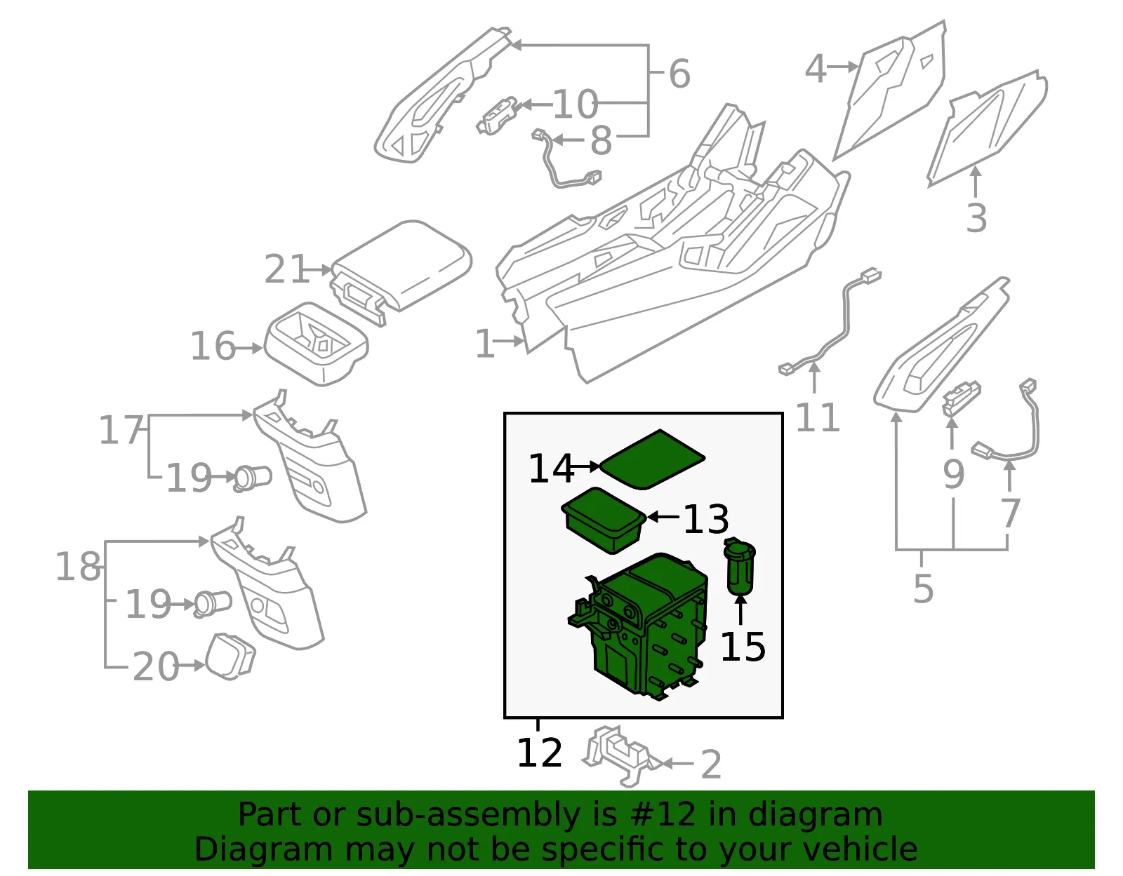 Storage Compartment - Kia (84680-S9600) - view 2