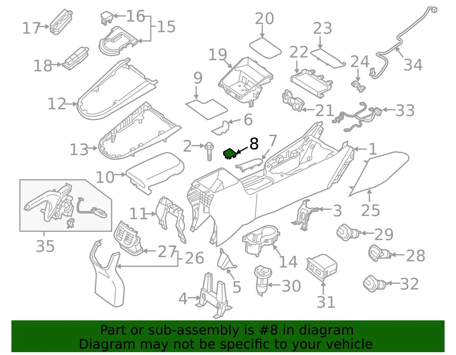 Console Base Cover - Kia (84682-M7000) - view 2