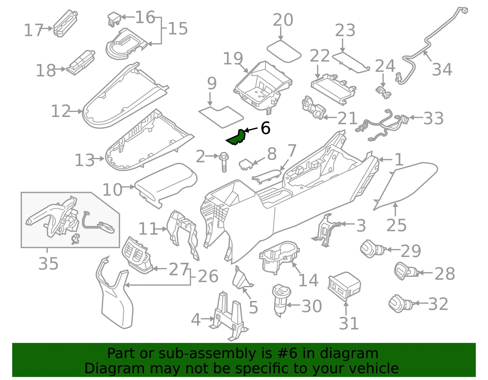 Console Base Cover - Kia (84683-M7000) - view 2