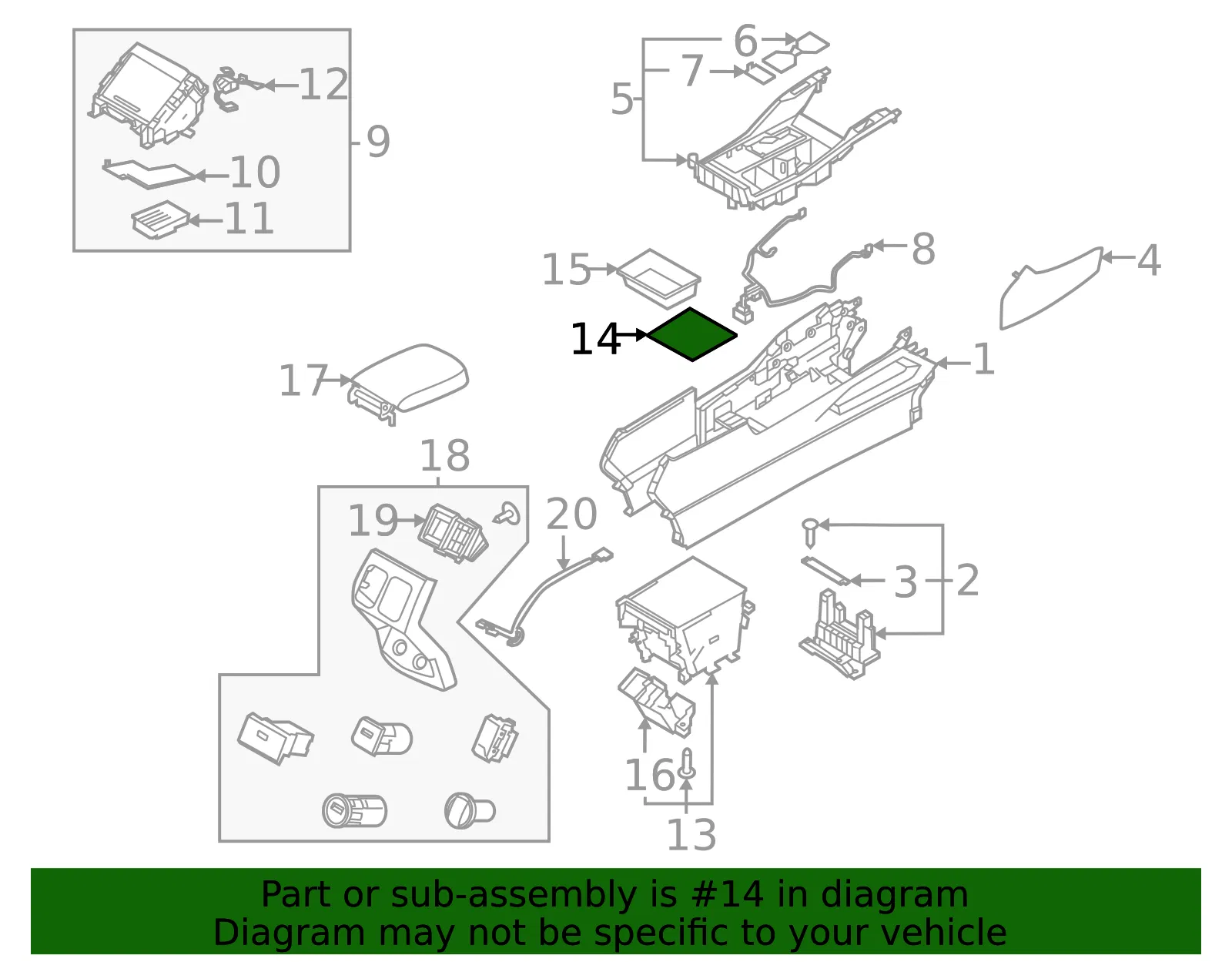 Mat Console Storage - Kia (84685-R5000) - view 2