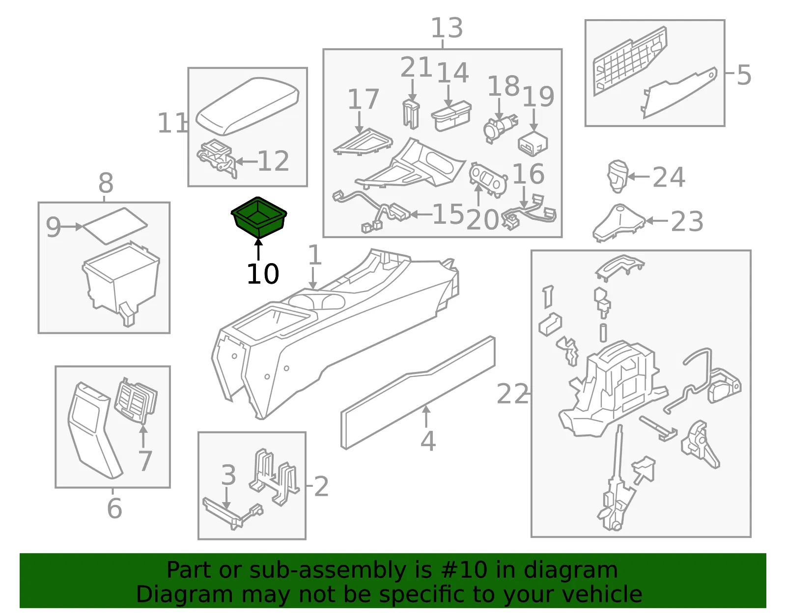 Storage Box Tray - Kia (84690-2T000VA) - view 3