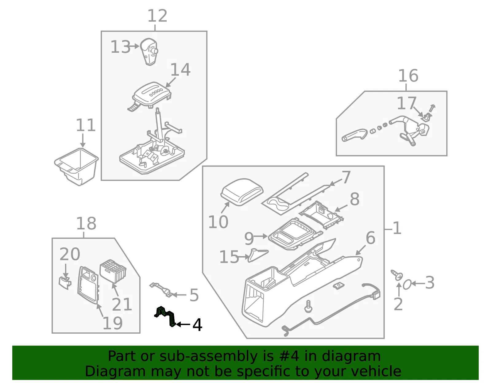 Console Assembly Bracket - Kia (84691-3E500) - view 2