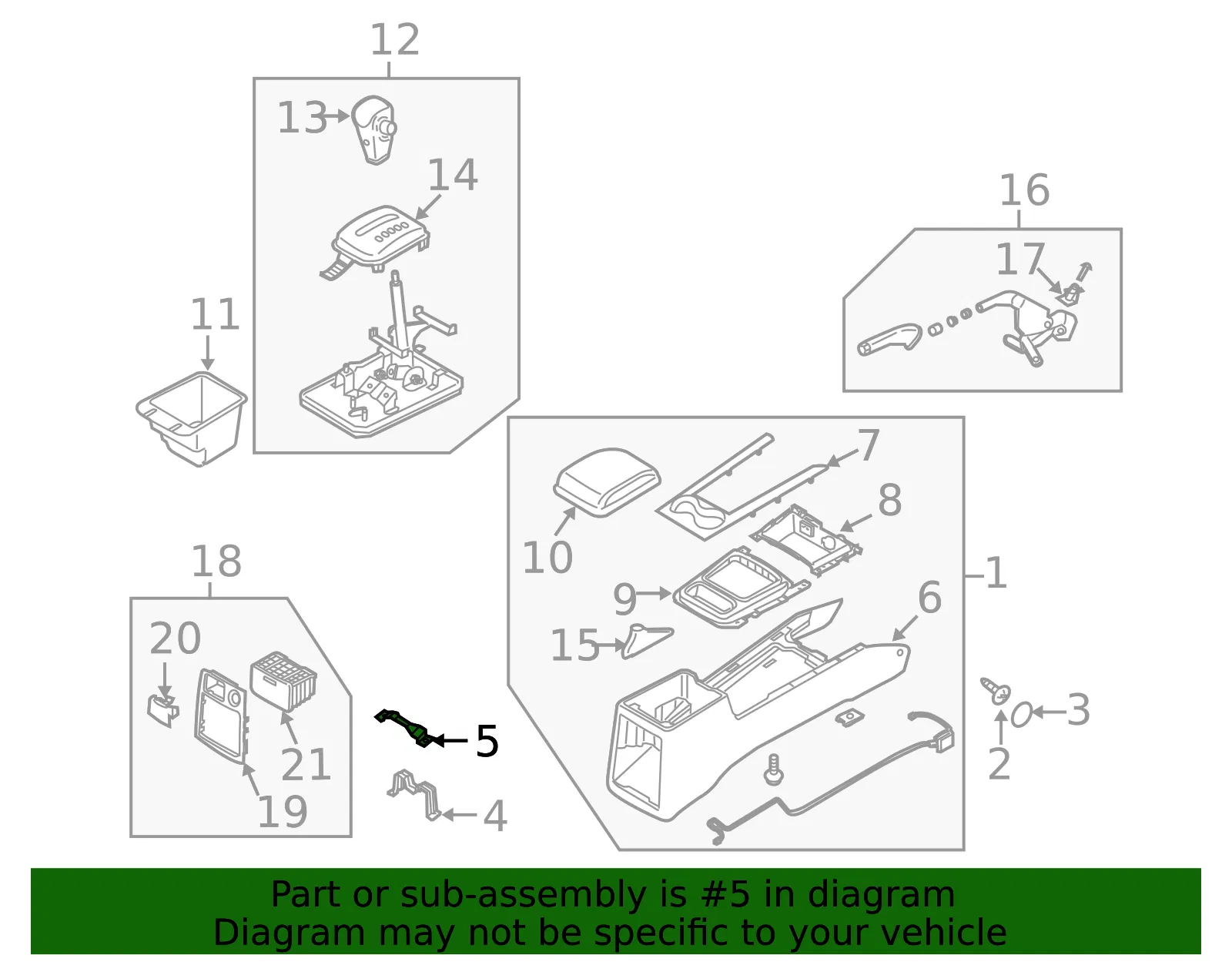 Console Assembly Rear Bracket - Kia (84692-3E000) - view 2