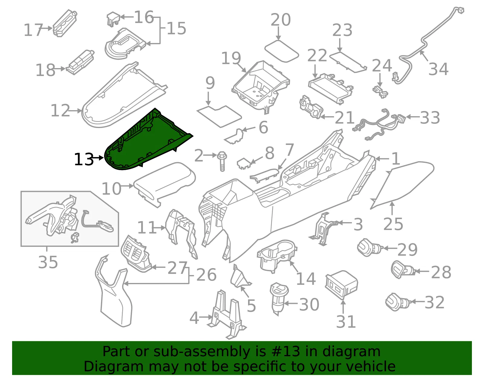 Compartment Trim - Kia (84697-M7100) - view 2
