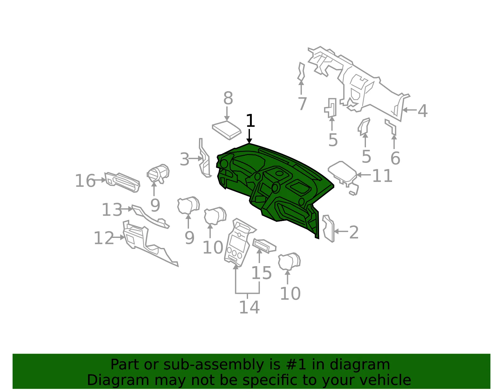 Instrument Panel - Kia (84710-1D001S8) - view 2