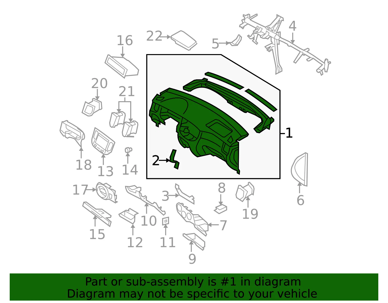 Instrument Panel - Kia (84710-1G100RU) - view 2