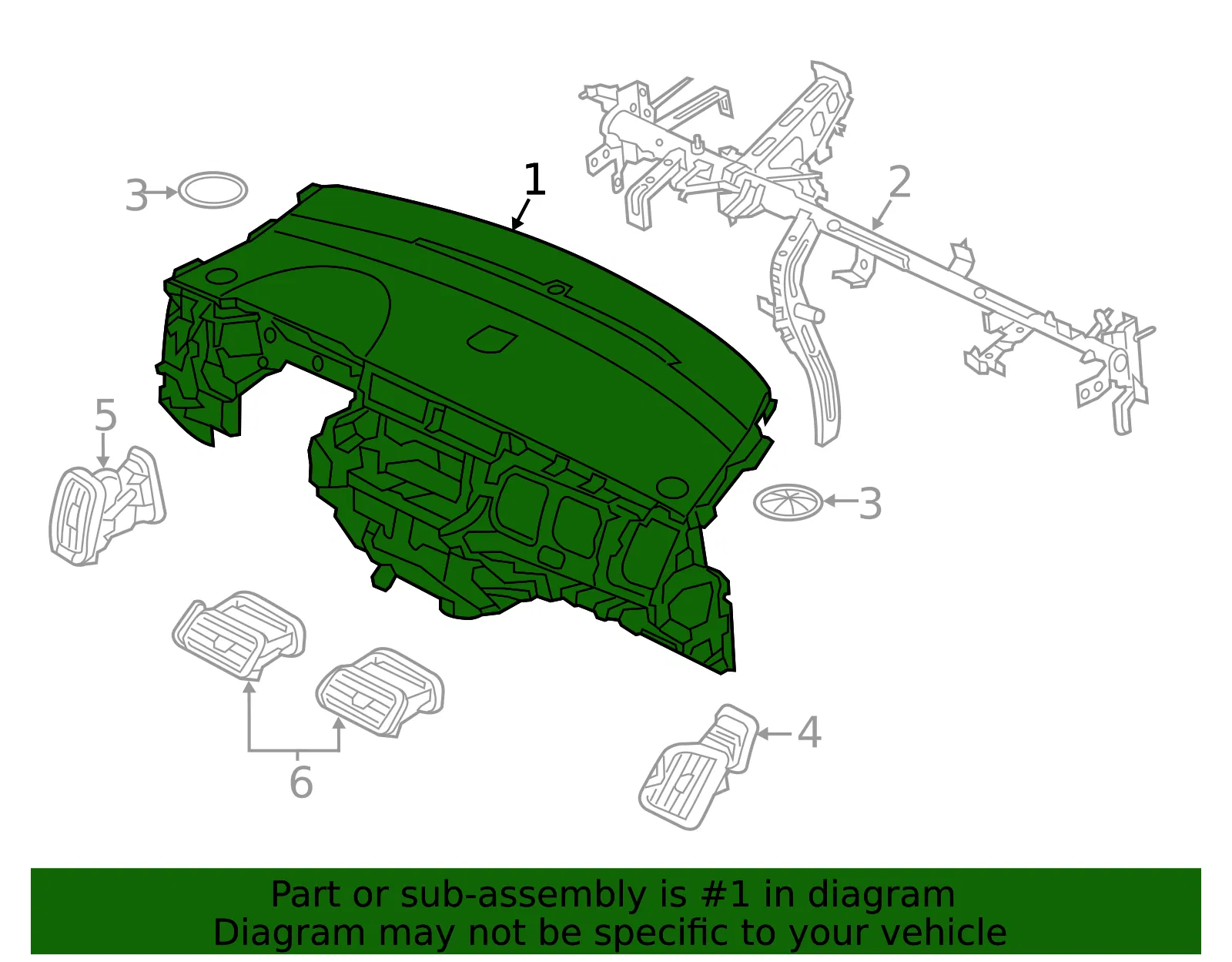 Instrument Panel - Kia (84710-1W100HU) - view 2